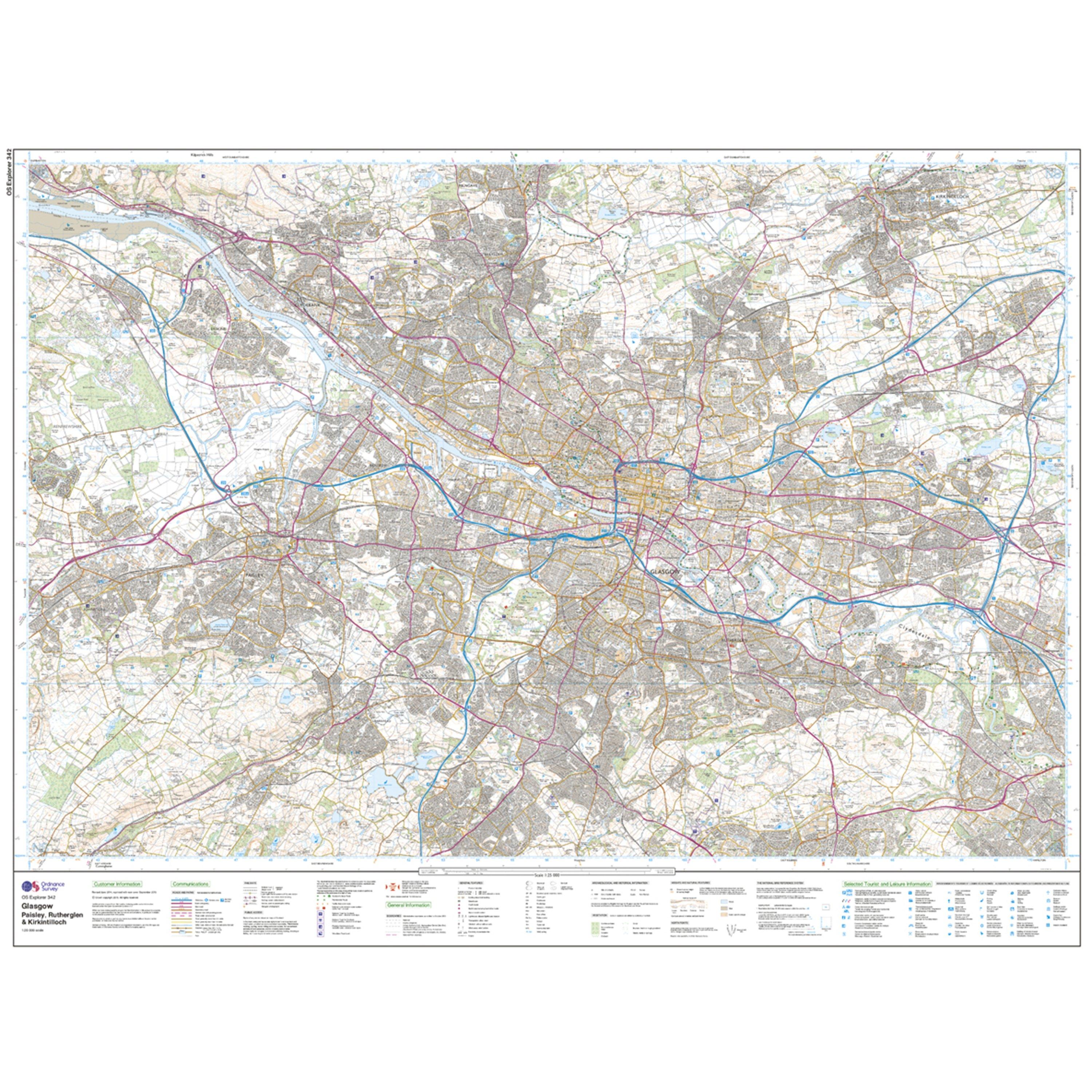 Explorer Active 342 Glasgow Map With Digital Version