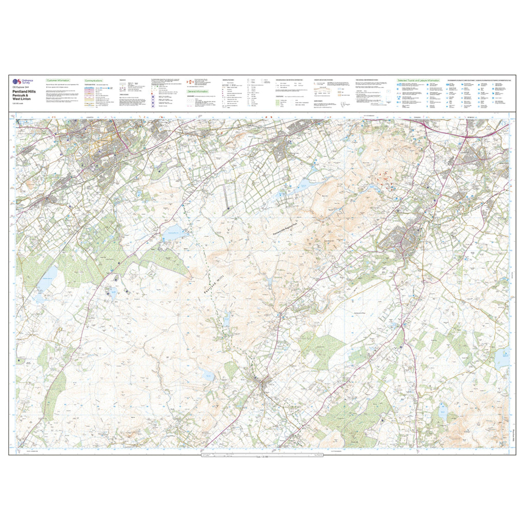 Explorer Active 344 Pentland Hills Map With Digital Version