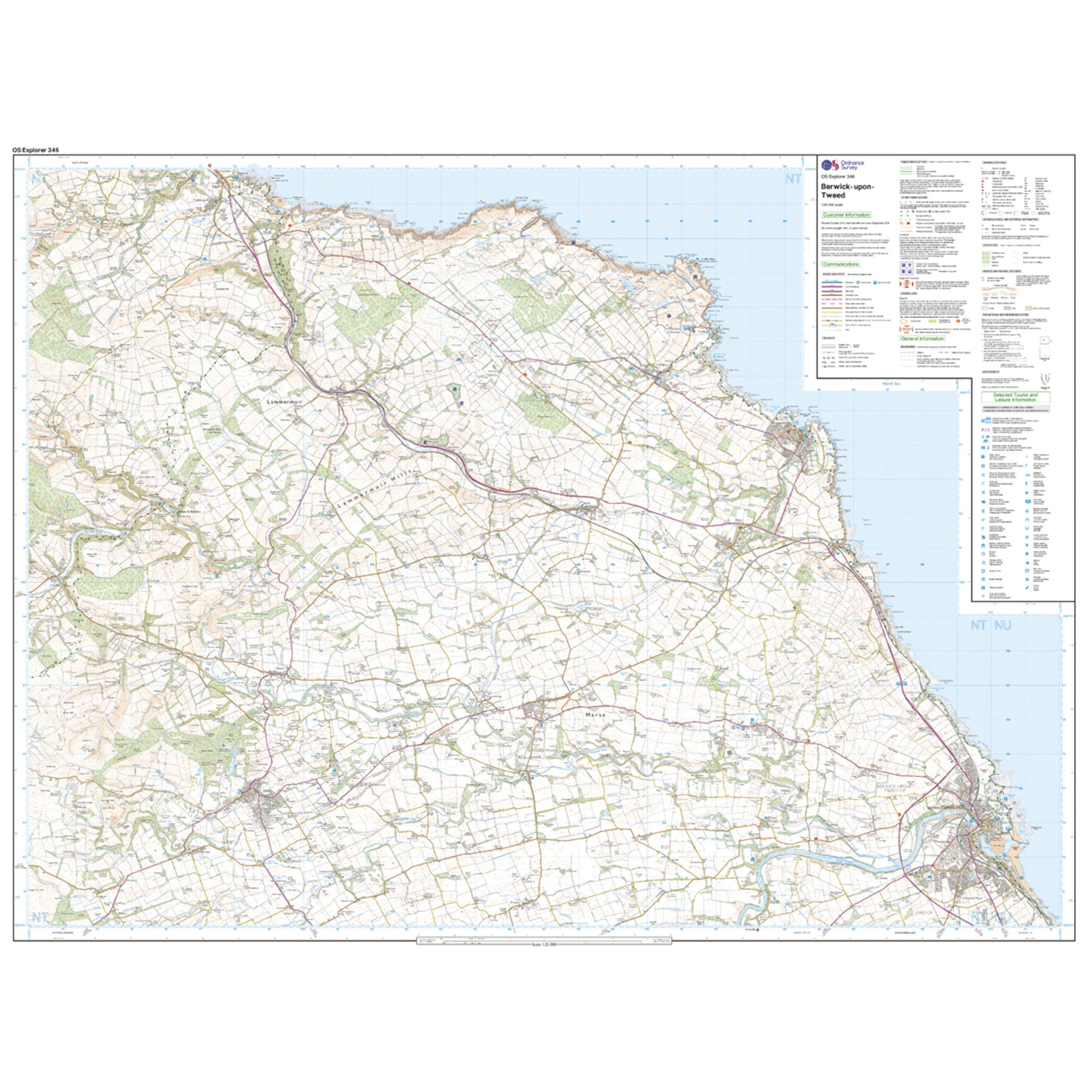 Explorer Active 346 Berwick-upon-Tweed Map With Digital Version