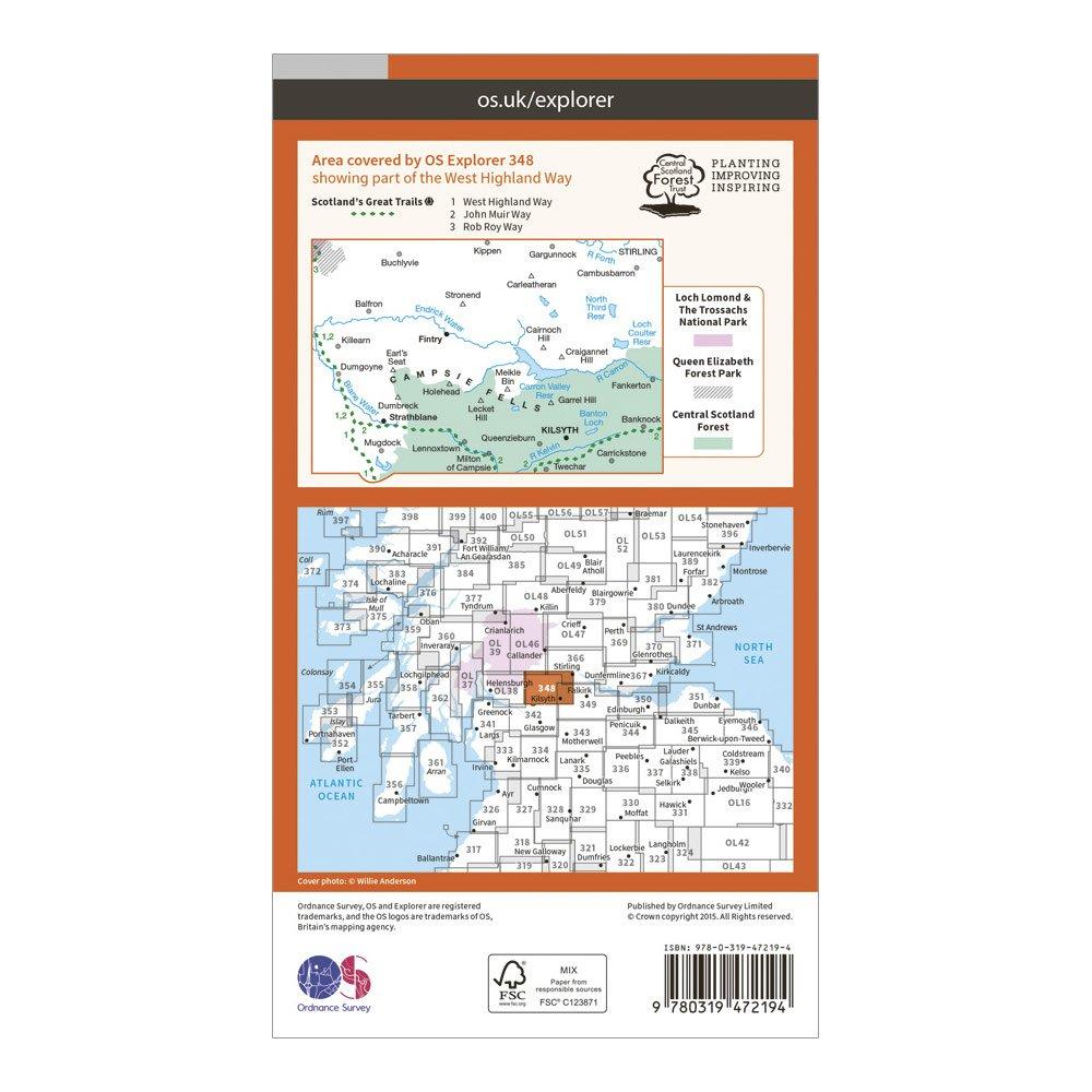 Explorer Active 348 Campsie Fells Map With Digital Version