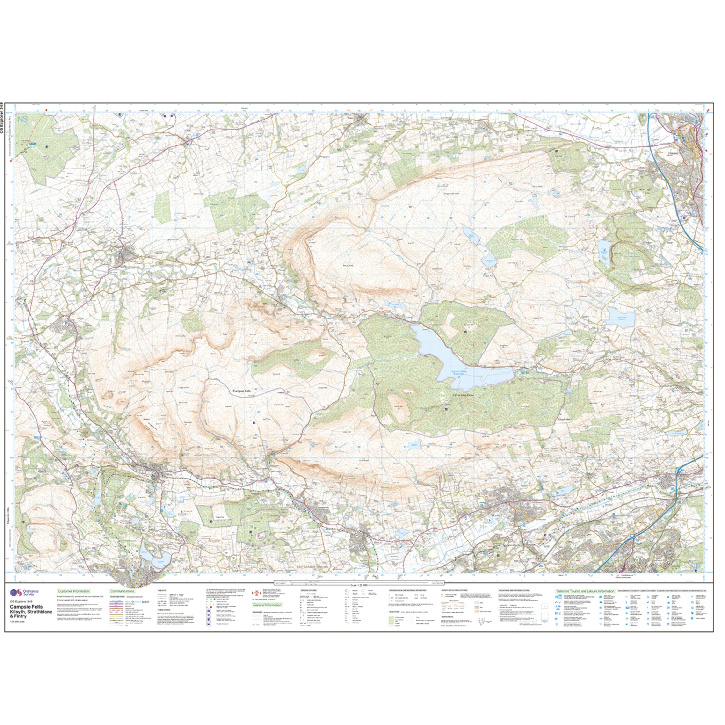 Explorer Active 348 Campsie Fells Map With Digital Version