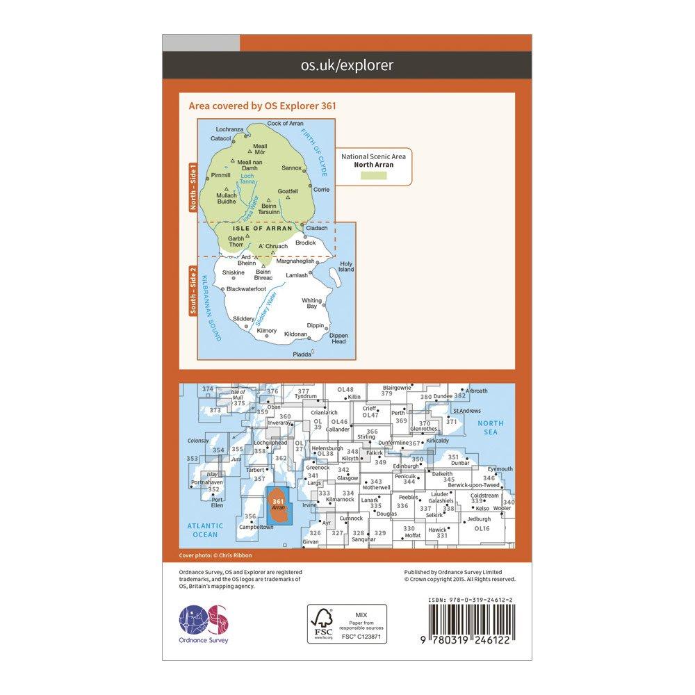 Explorer 361 Isle of Arran Map With Digital Version