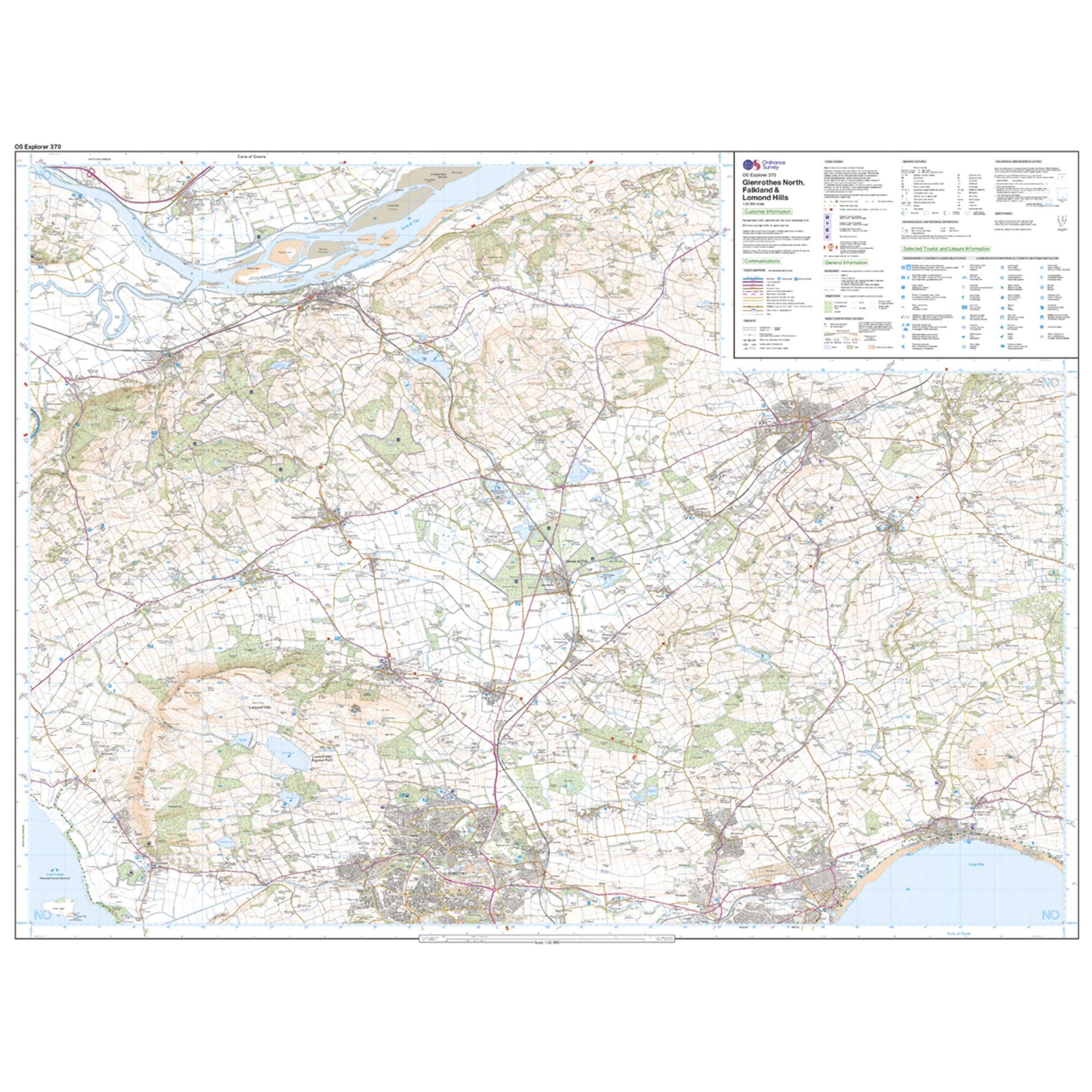 Explorer 370 Glenrothes North, Falkland & Lomond Hills Map With Digital Version