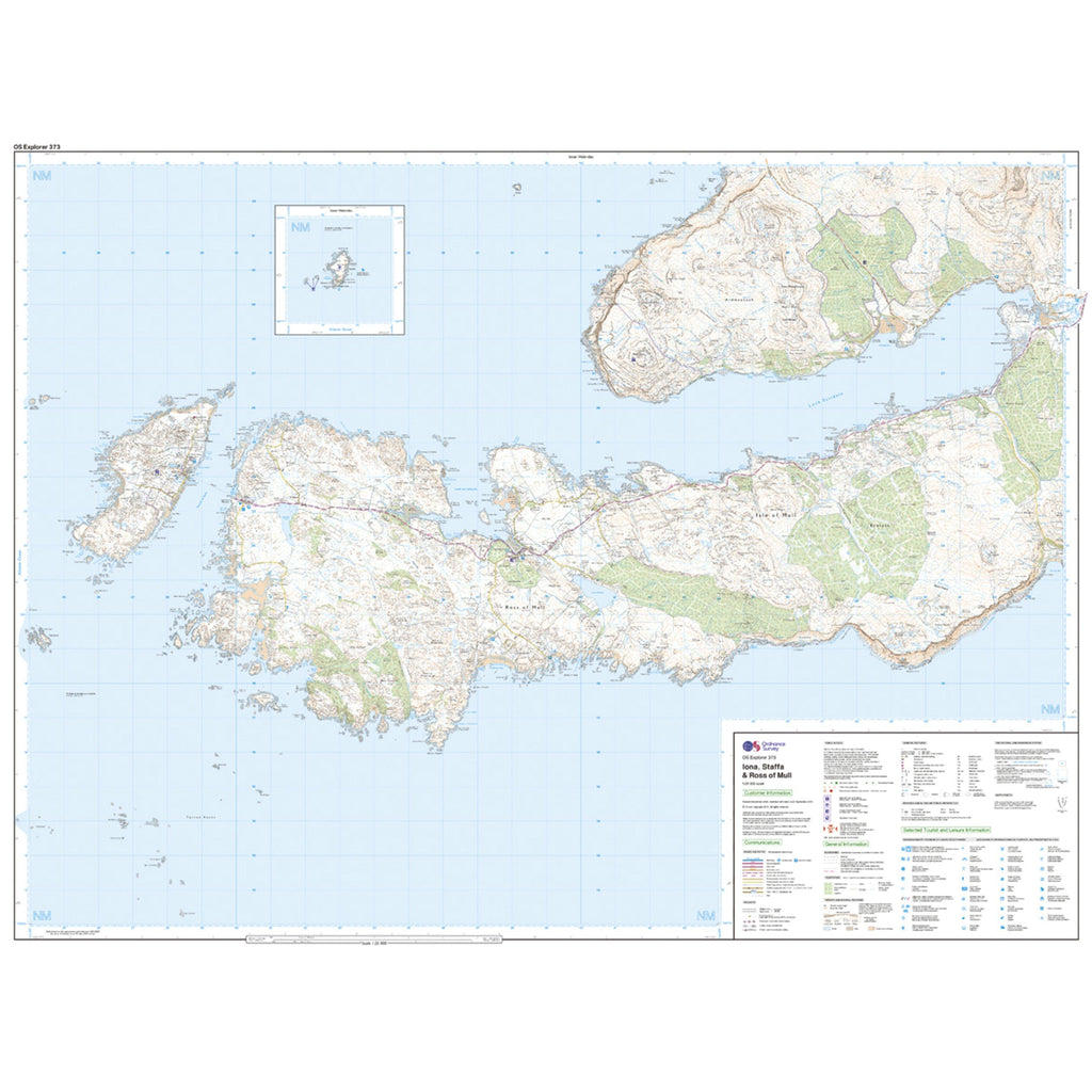 Explorer 373 Iona, Staffa & Ross of Mull Map With Digital Version