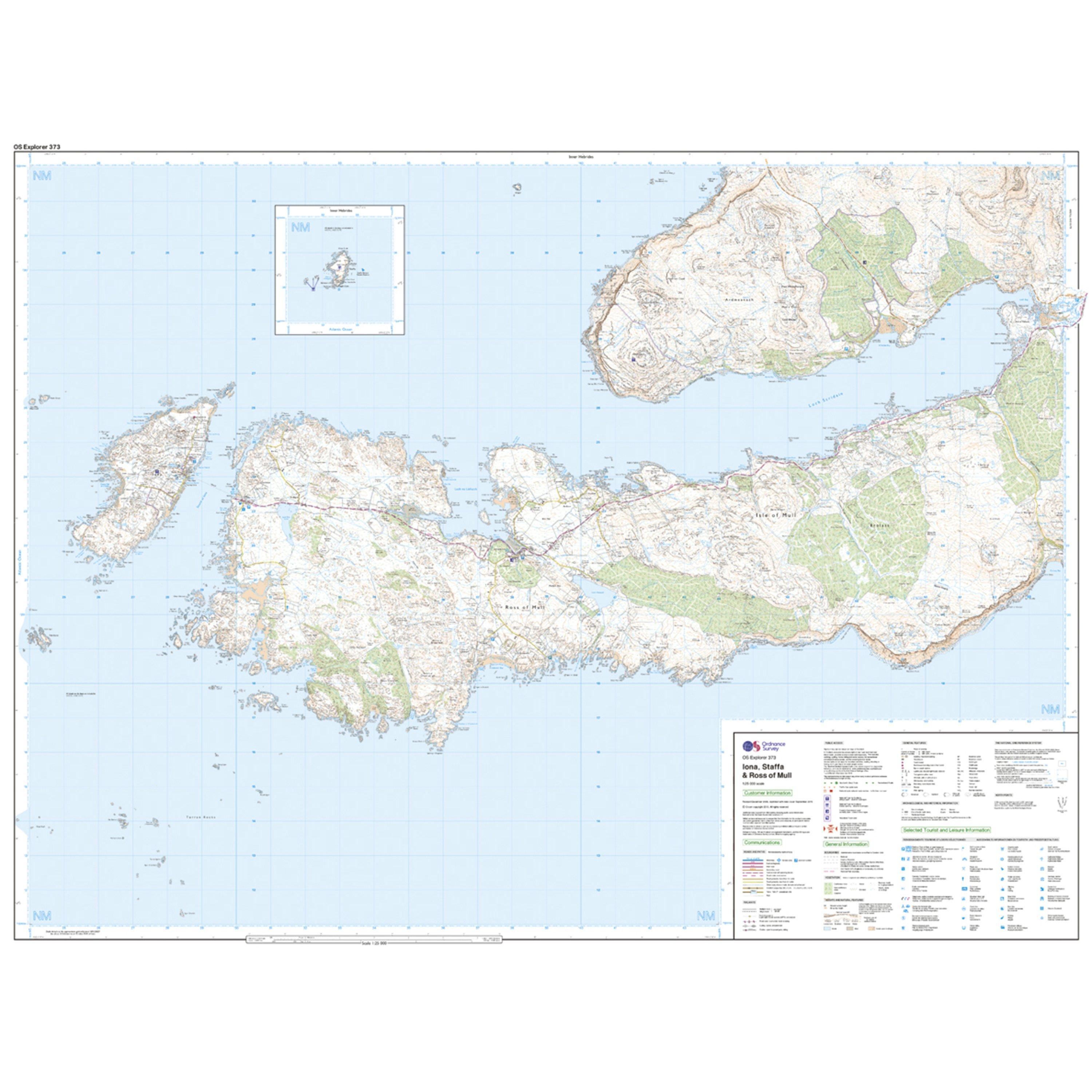 Explorer 373 Iona, Staffa & Ross of Mull Map With Digital Version