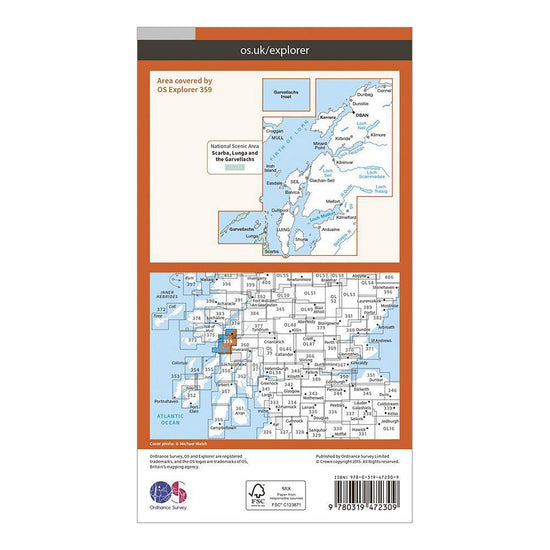 Explorer Active 359 Oban, Kerrera & Loch Melfort Map With Digital Version