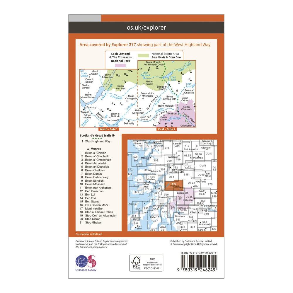 Explorer 377 Loch Etive & Glen Orchy Map With Digital Version