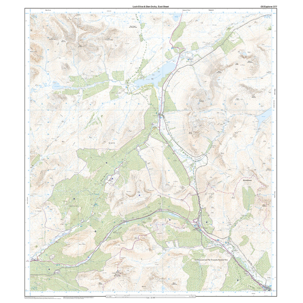 Explorer 377 Loch Etive & Glen Orchy Map With Digital Version