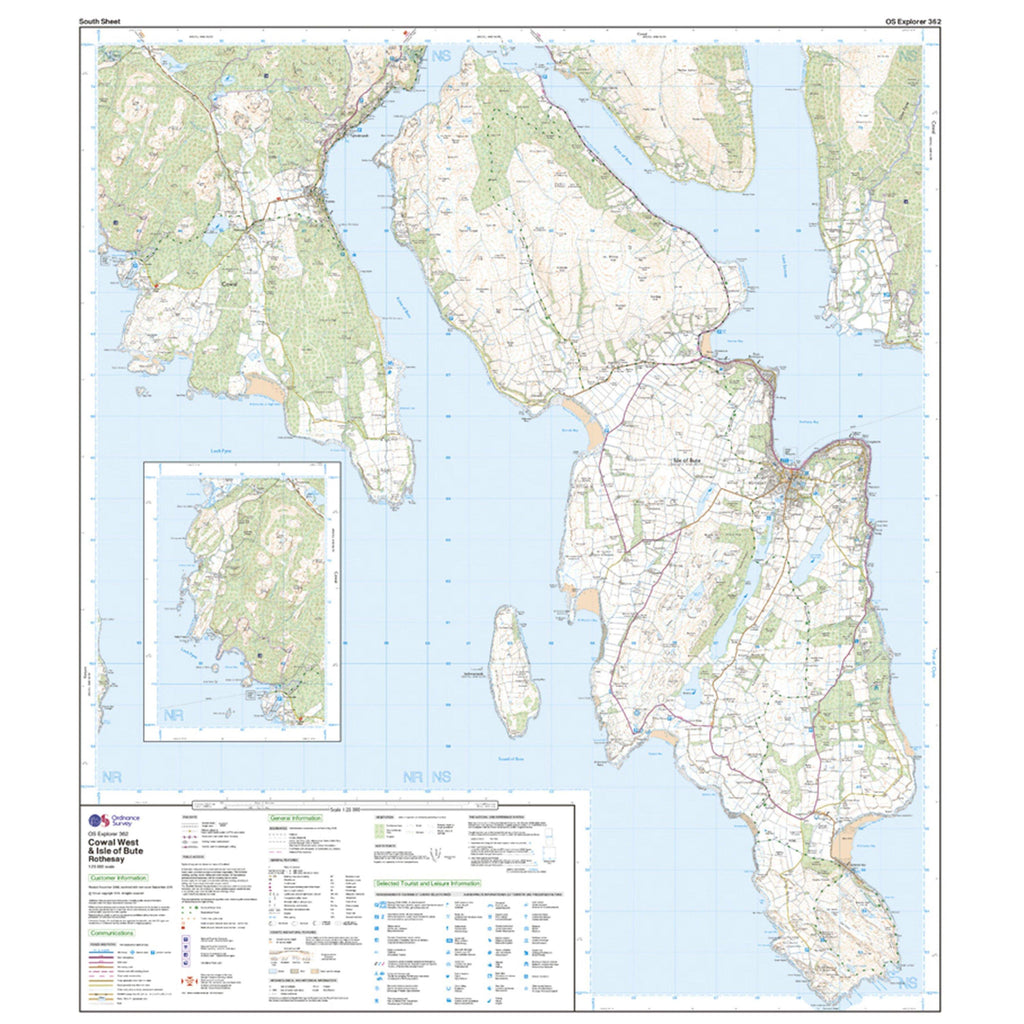 Explorer Active 362 Cowal West & Isle of Bute Map With Digital Version