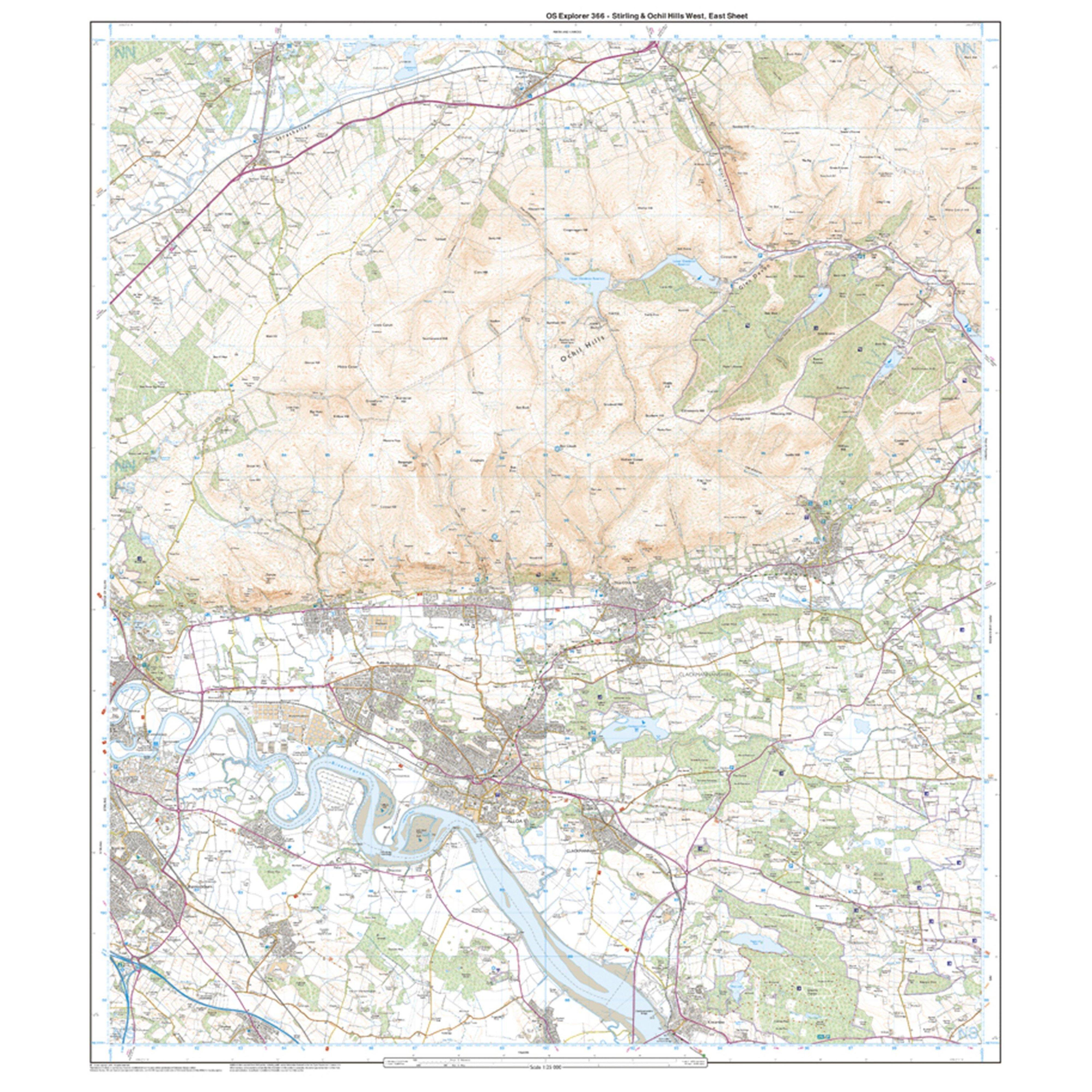 Explorer Active 366 Stirling & Ochil Hills West Map With Digital Version
