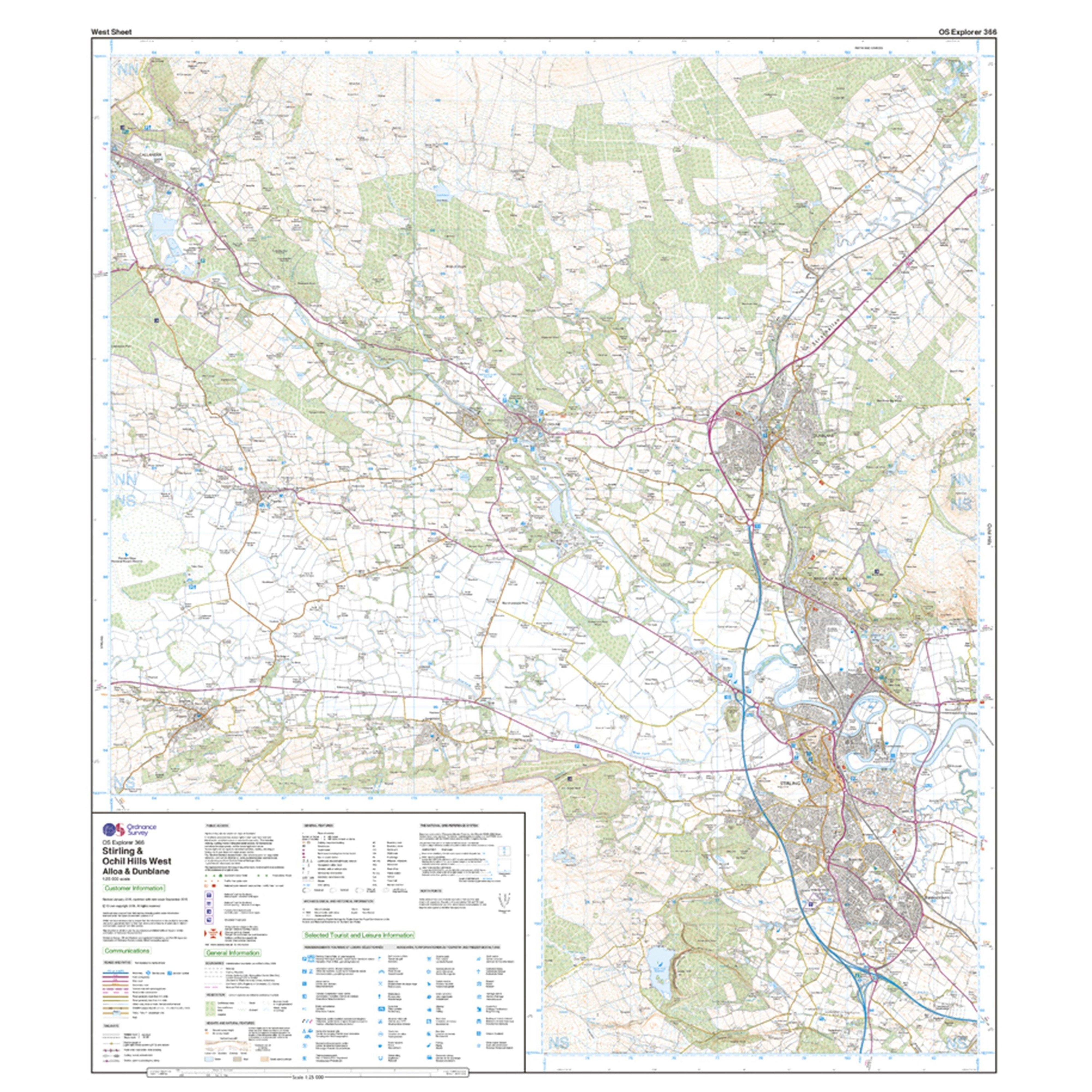 Explorer Active 366 Stirling & Ochil Hills West Map With Digital Version