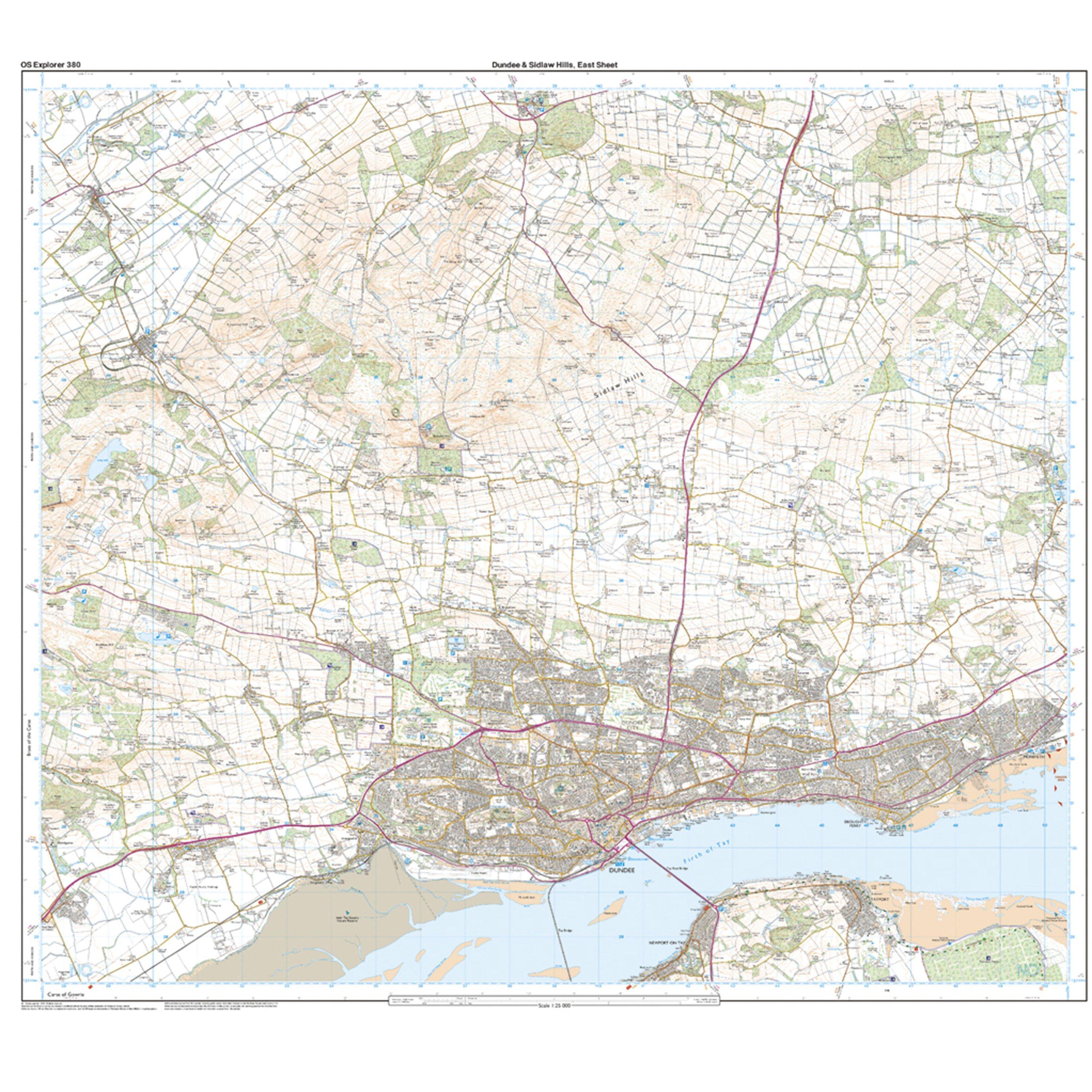 Explorer Active 380 Dundee & Sidlaw Hills Map With Digital Version