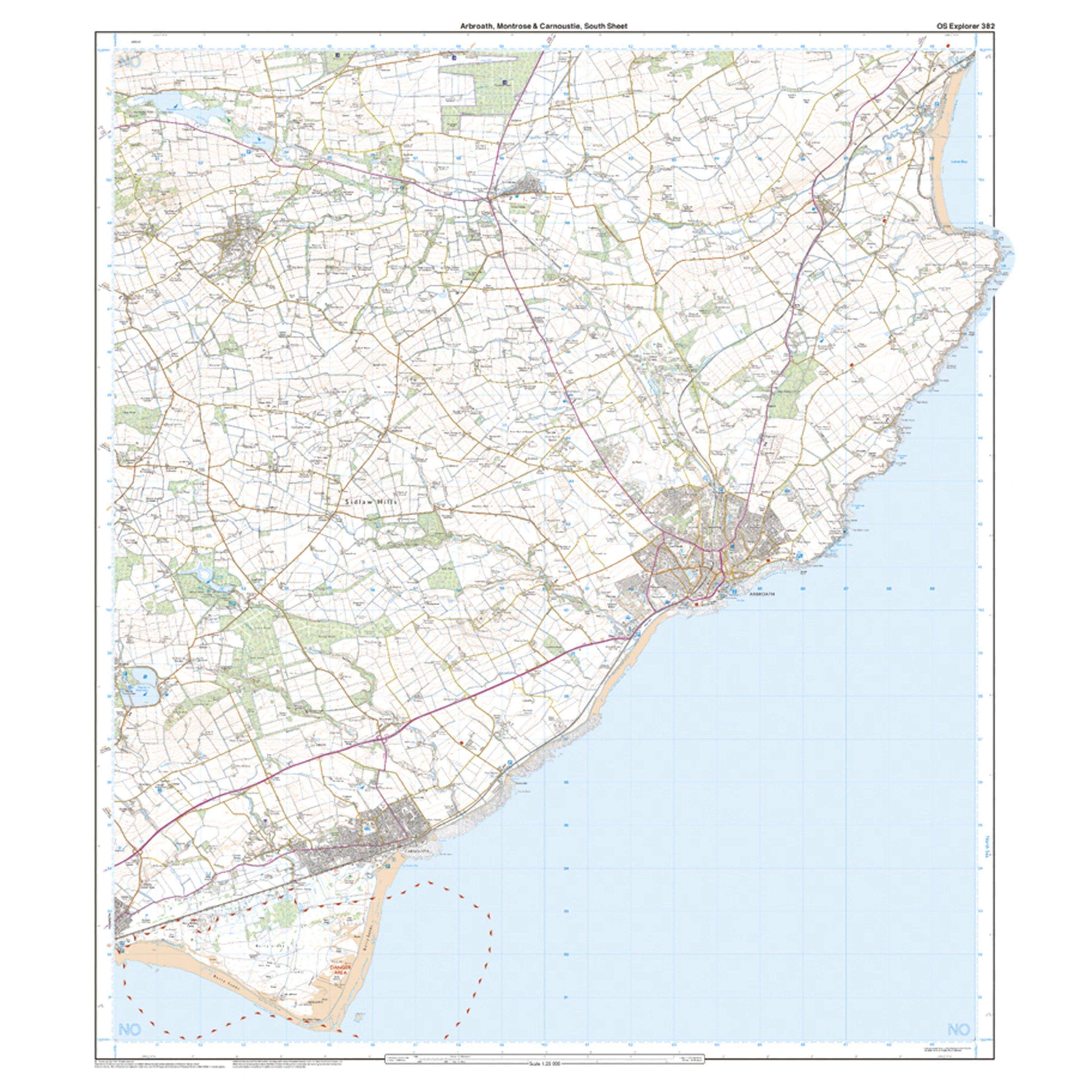 Explorer Active 382 Arbroath, Montrose & Carnoustie Map With Digital Version