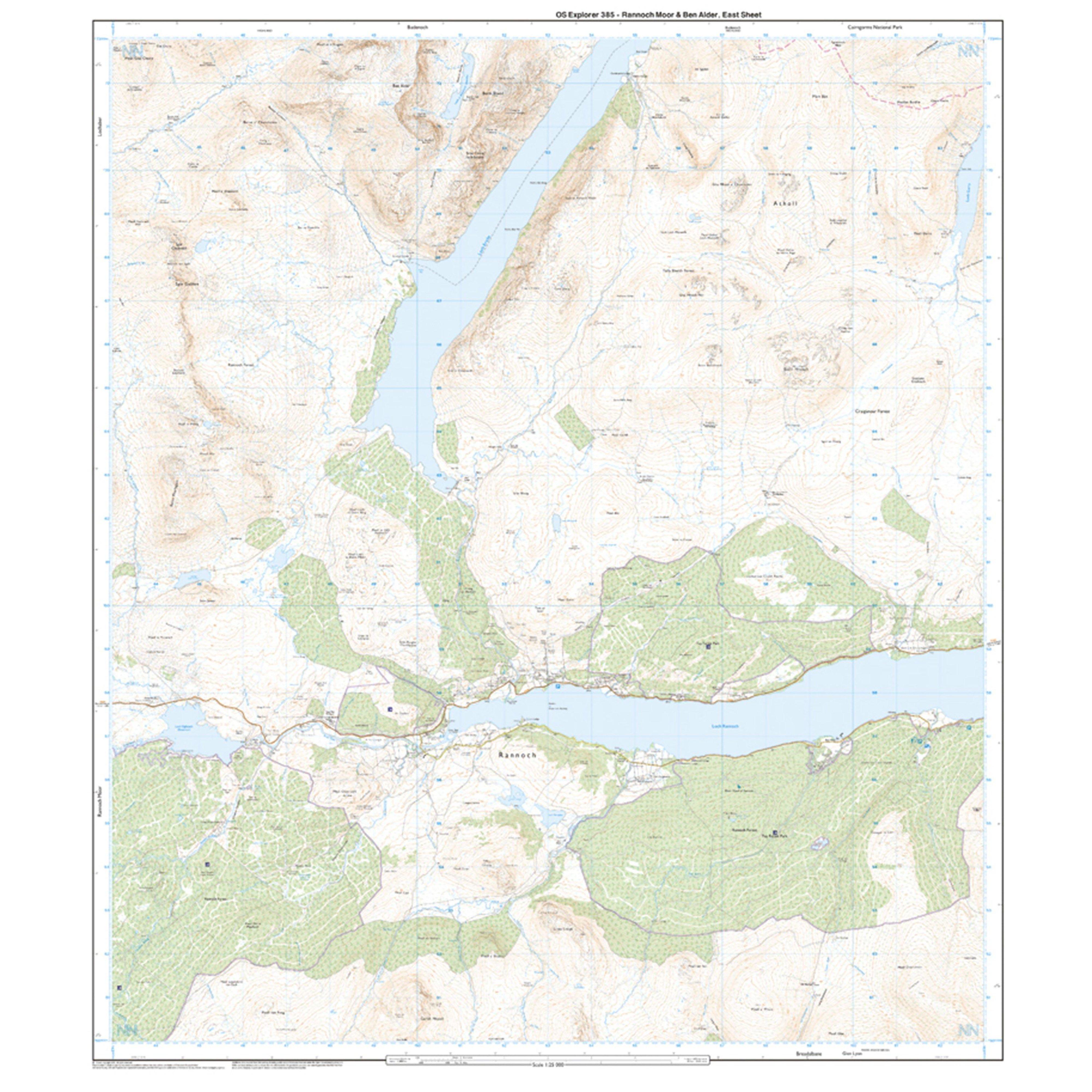 Explorer Active 385 Rannoch Moor & Ben Alder Map With Digital Version