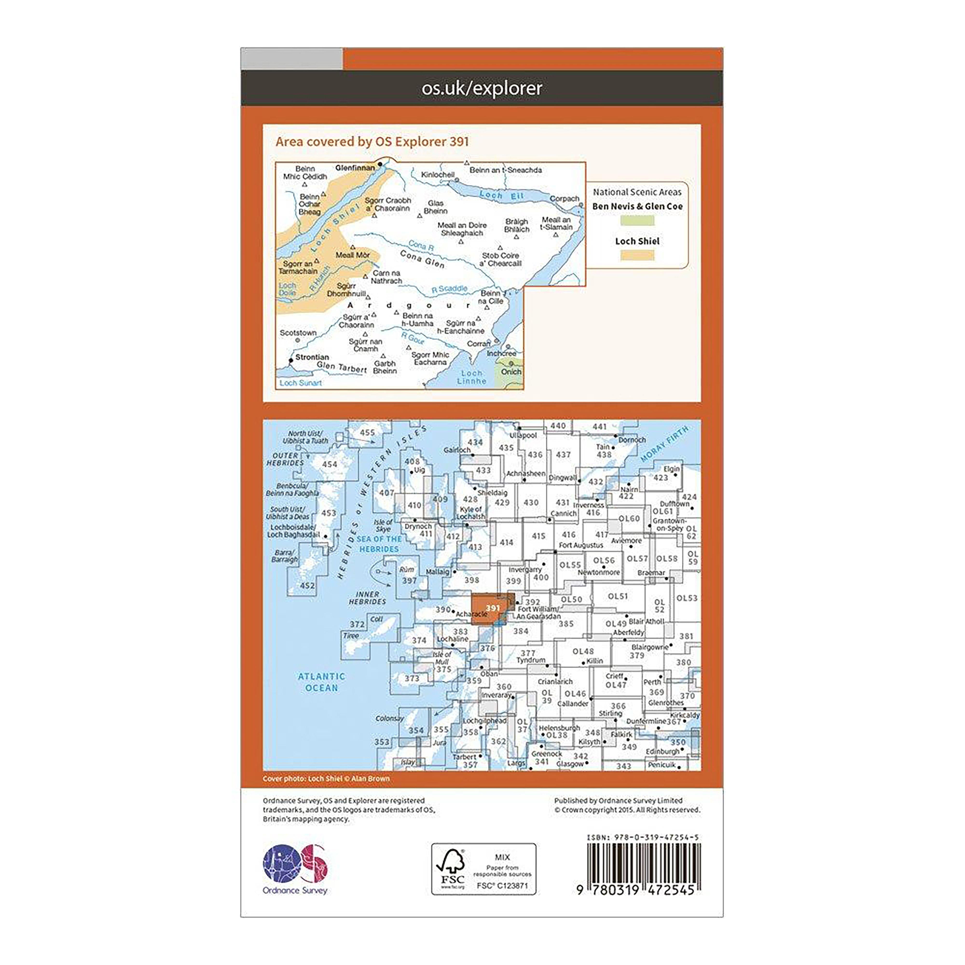 Explorer Active 391 Ardgour & Strontian Map With Digital Version