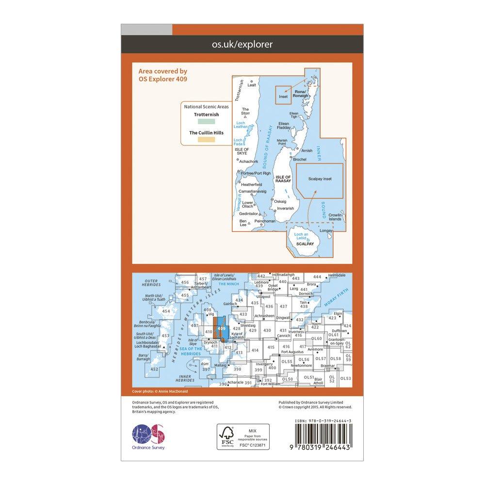 Explorer 409 Raasay, Rona & Scalpay Map With Digital Version