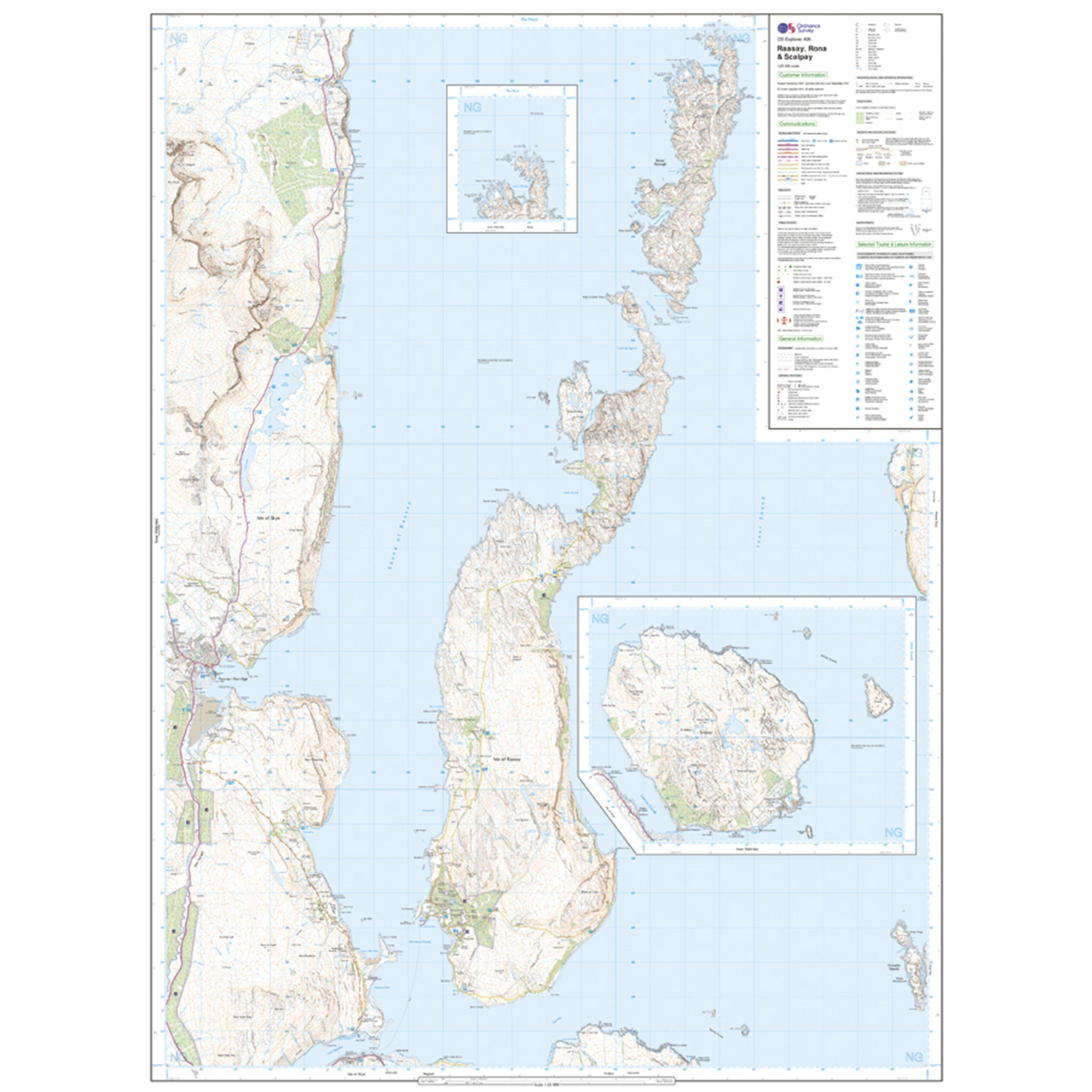 Explorer 409 Raasay, Rona & Scalpay Map With Digital Version