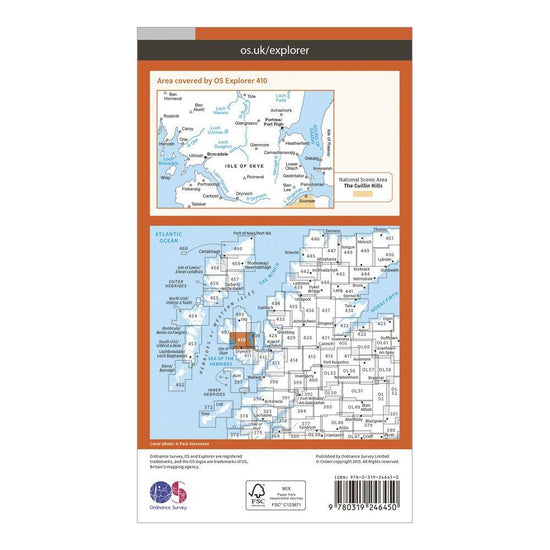 Explorer 410 Skye - Portree & Bracadale Map With Digital Version