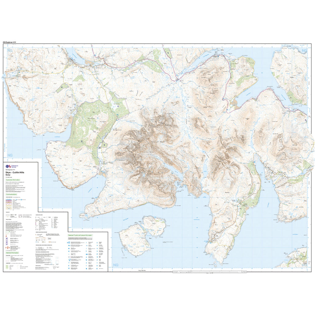 Explorer 411 Skye - Cuillin Hills Map With Digital Version