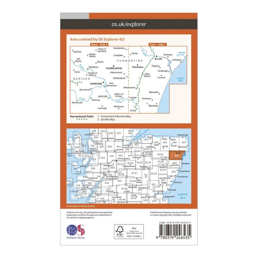 Explorer 421 Ellon & Inverurie Map With Digital Version