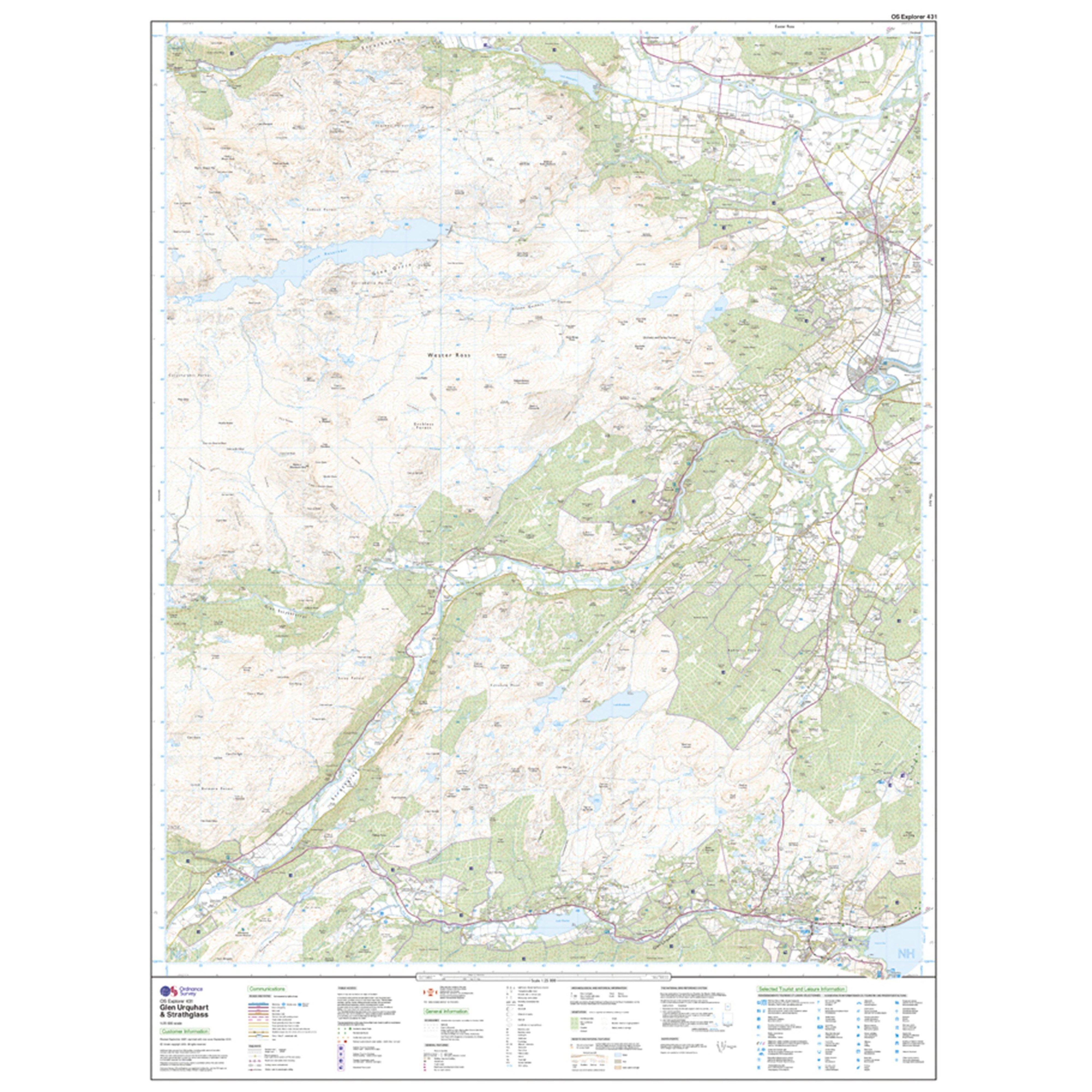 Explorer Active 431 Glen Urquhart & Strathglass Map With Digital Version