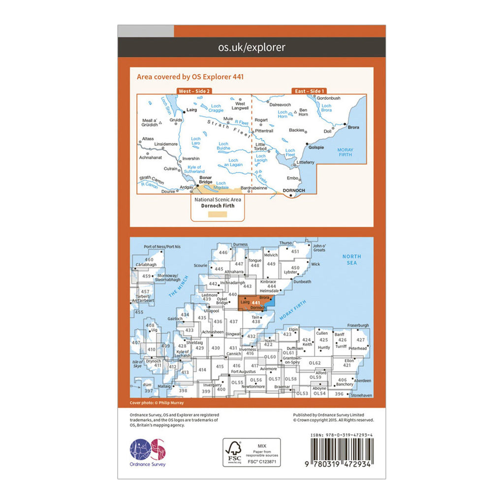 Explorer Active 441 Lairg, Bonar Bridge & Golspie Map With Digital Version