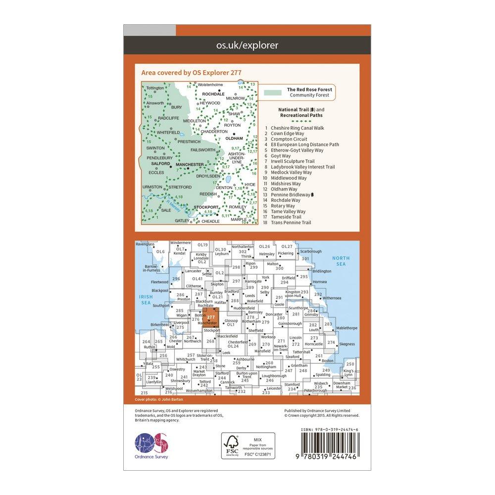 Explorer 277 Manchester & Salford Map With Digital Version