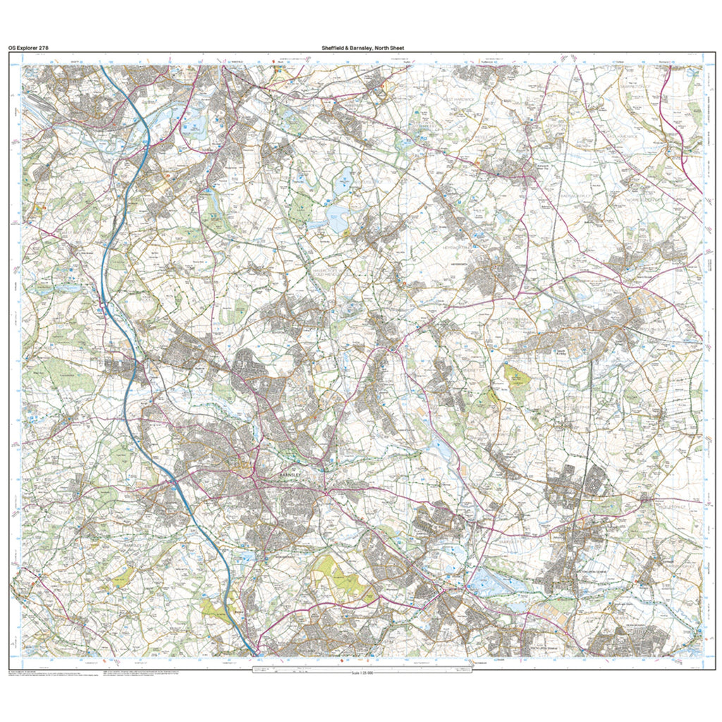 Explorer 278 Sheffield & Barnsley Map With Digital Version