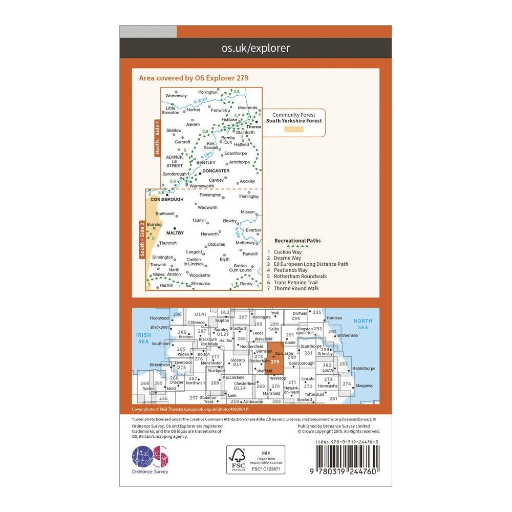 Explorer 279 Doncaster Map With Digital Version