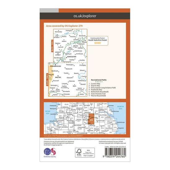 Explorer 279 Doncaster Map With Digital Version