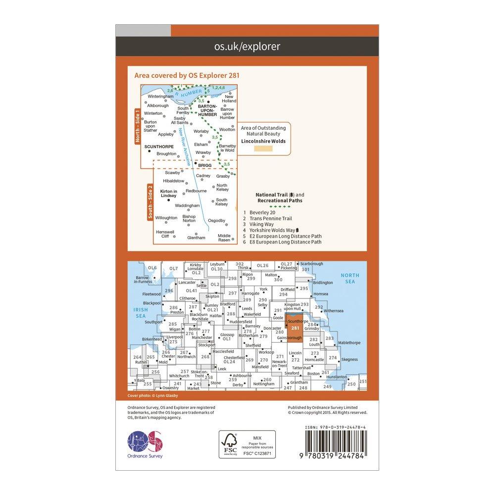 Explorer 281 Ancholme Valley Map With Digital Version