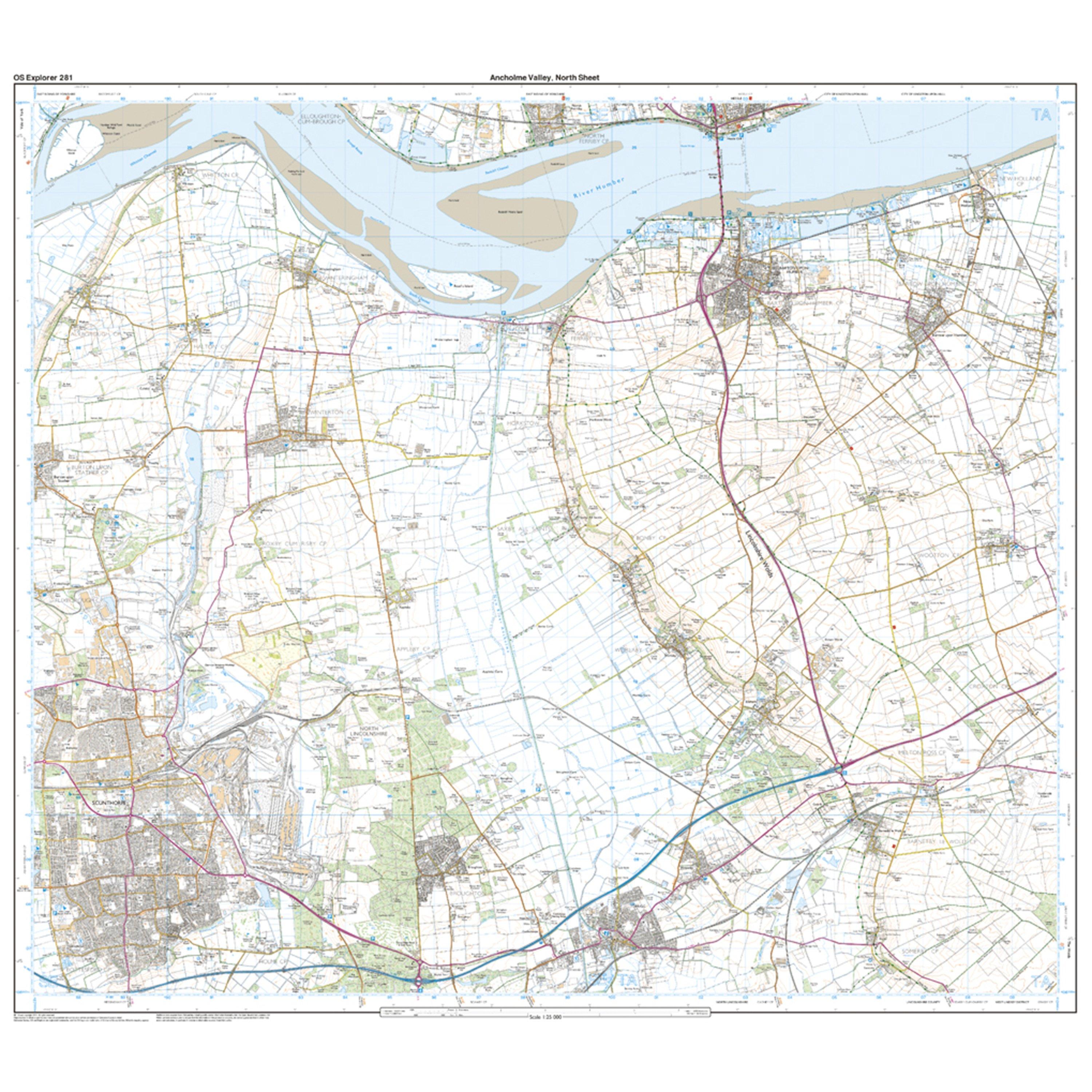 Explorer 281 Ancholme Valley Map With Digital Version