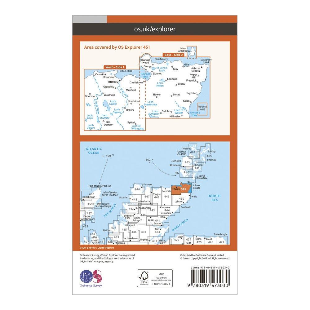 Explorer Active 451 Thurso & John o'Grates Map With Digital Version