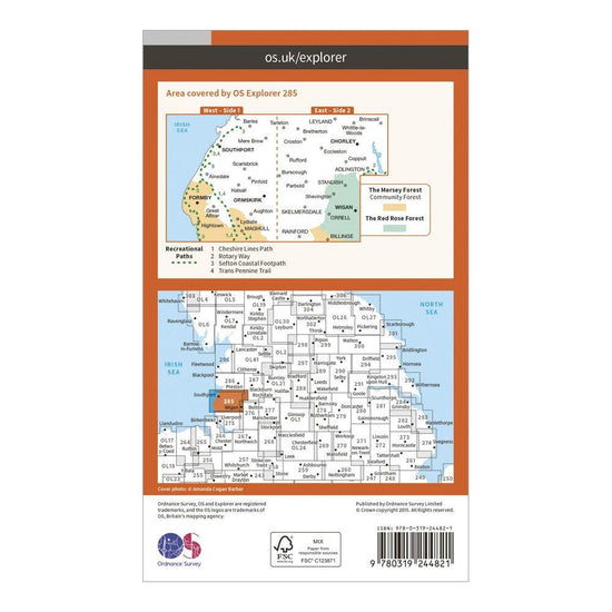 Explorer 285 Southport & Chorley Map With Digital Version