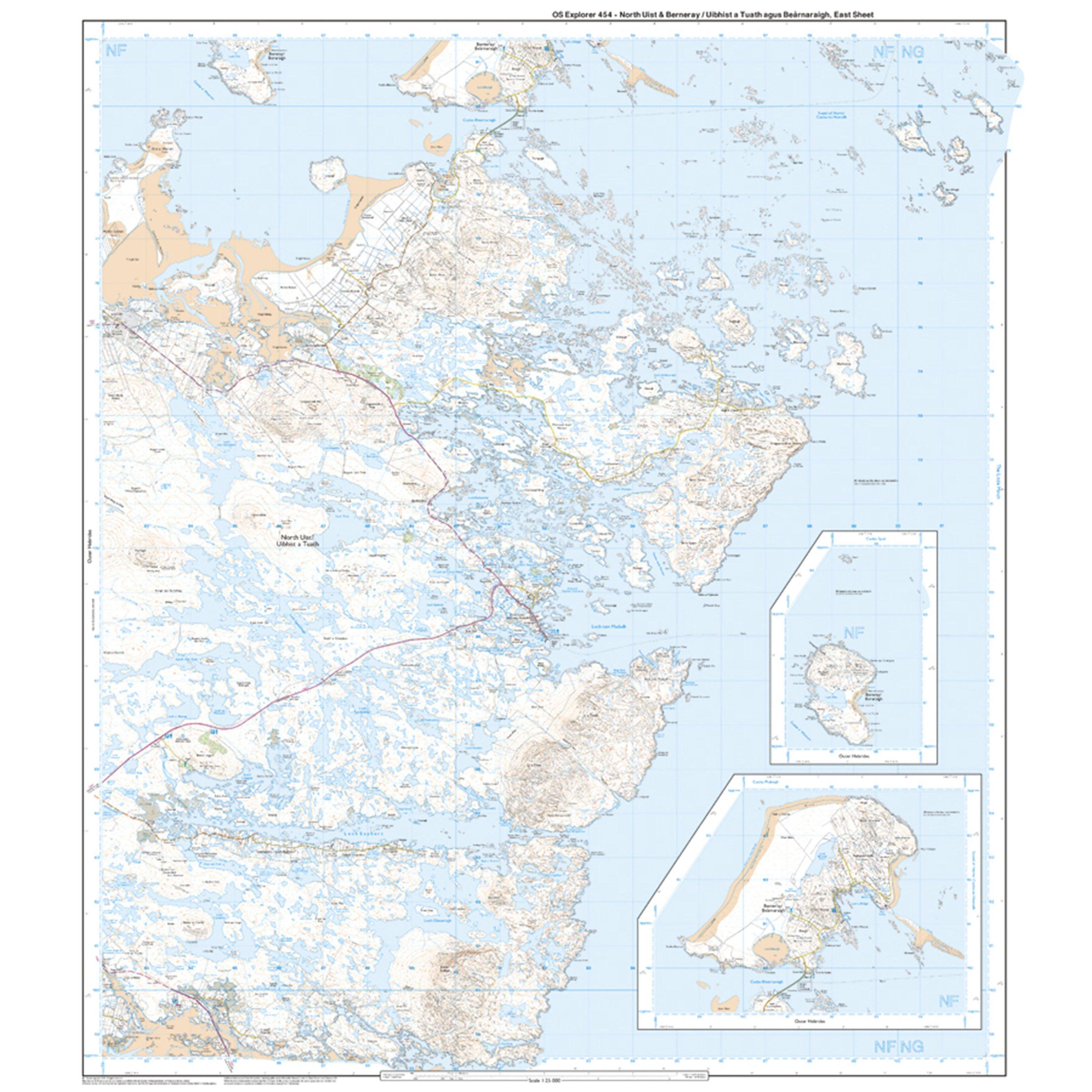 Explorer Active 454 North Uist & Berneray Map With Digital Version
