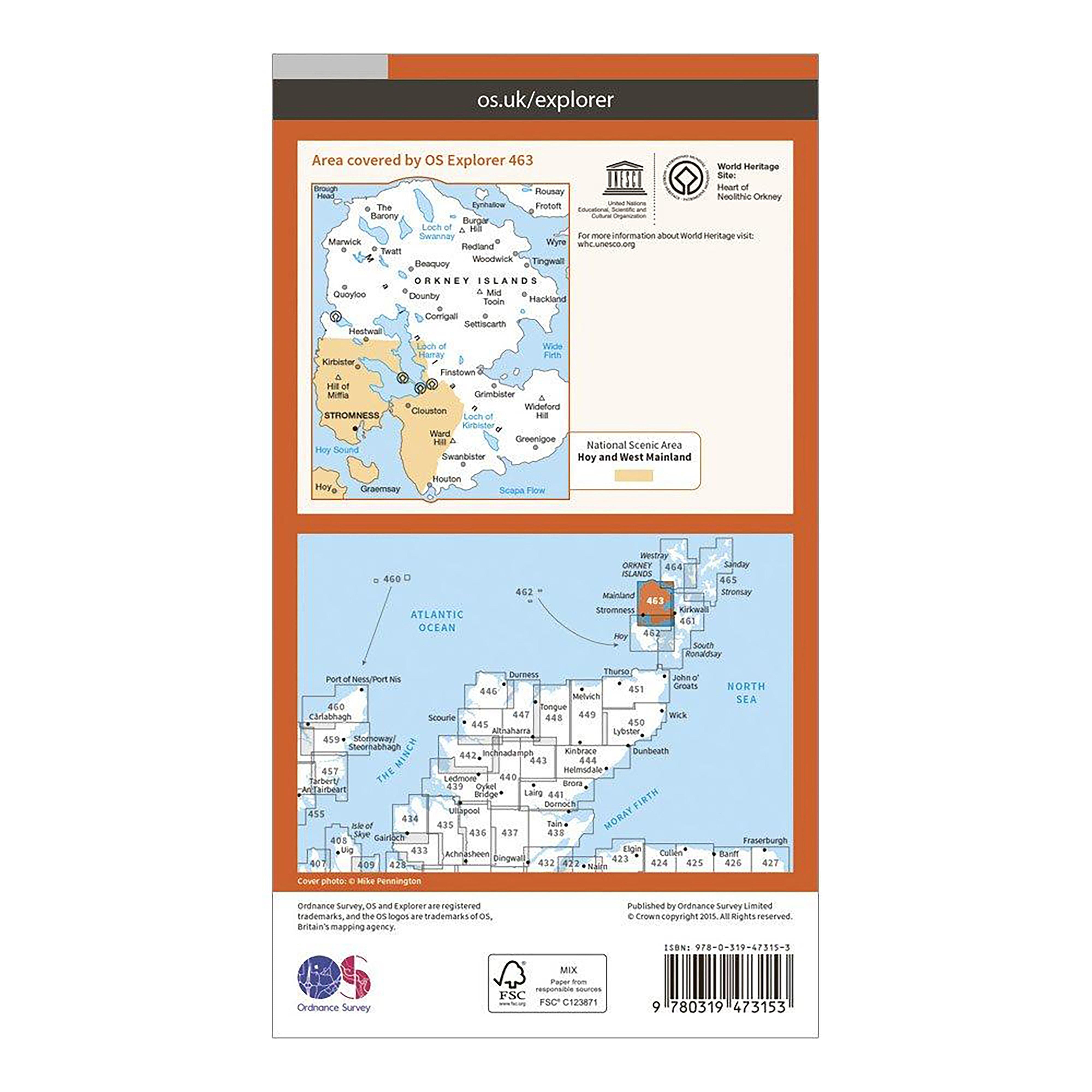 Explorer Active 463 Orkney - West Mainland Map With Digital Version