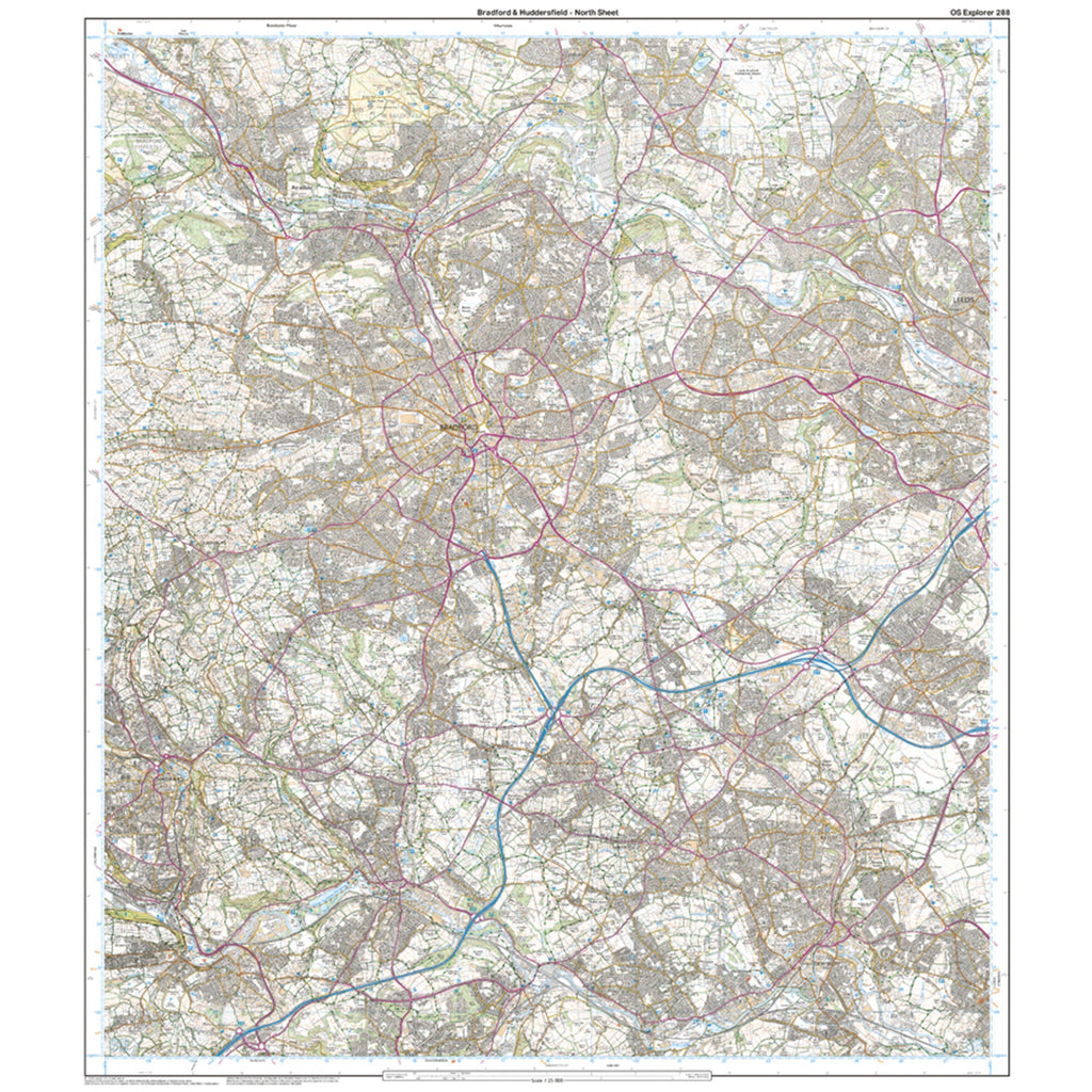 Explorer 288 Bradford & Huddersfield Map With Digital Version