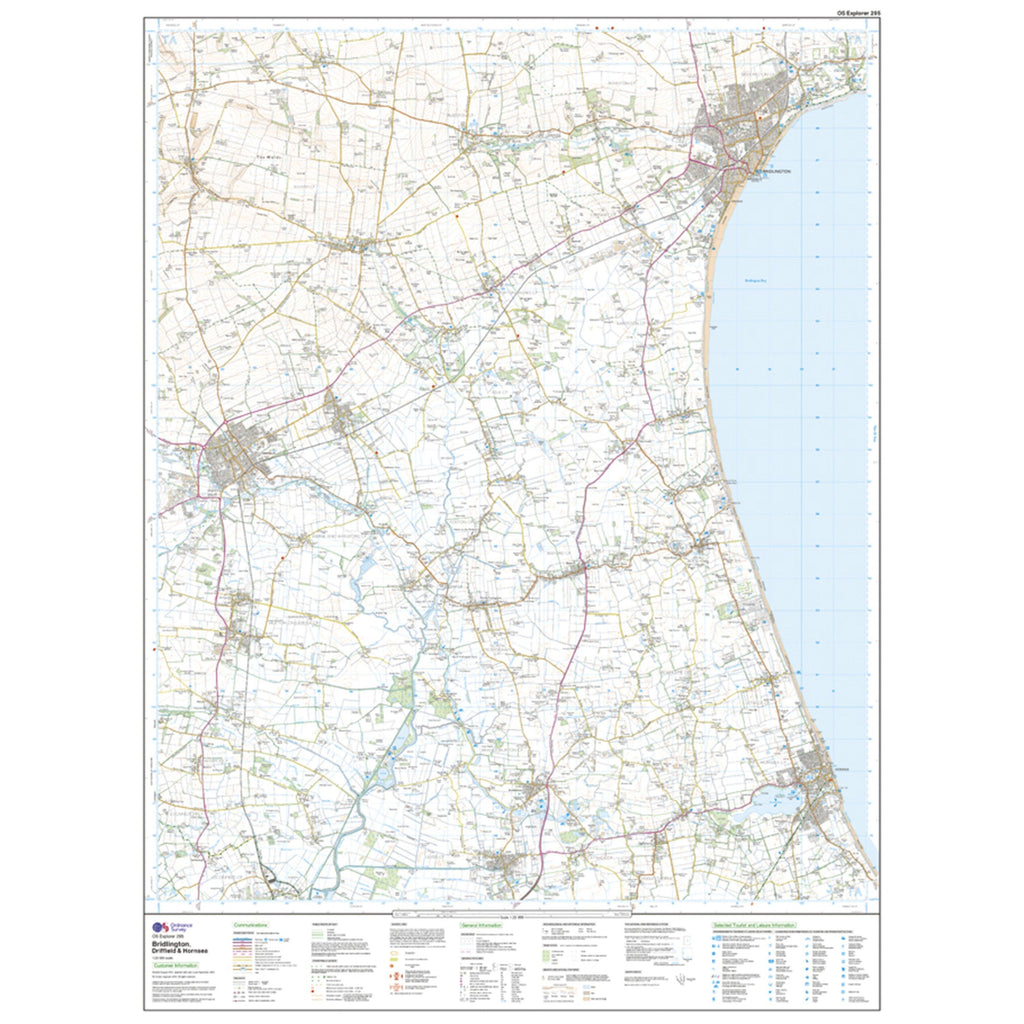 Explorer 295 Bridlington, Driffield & Hornsea Map With Digital Version