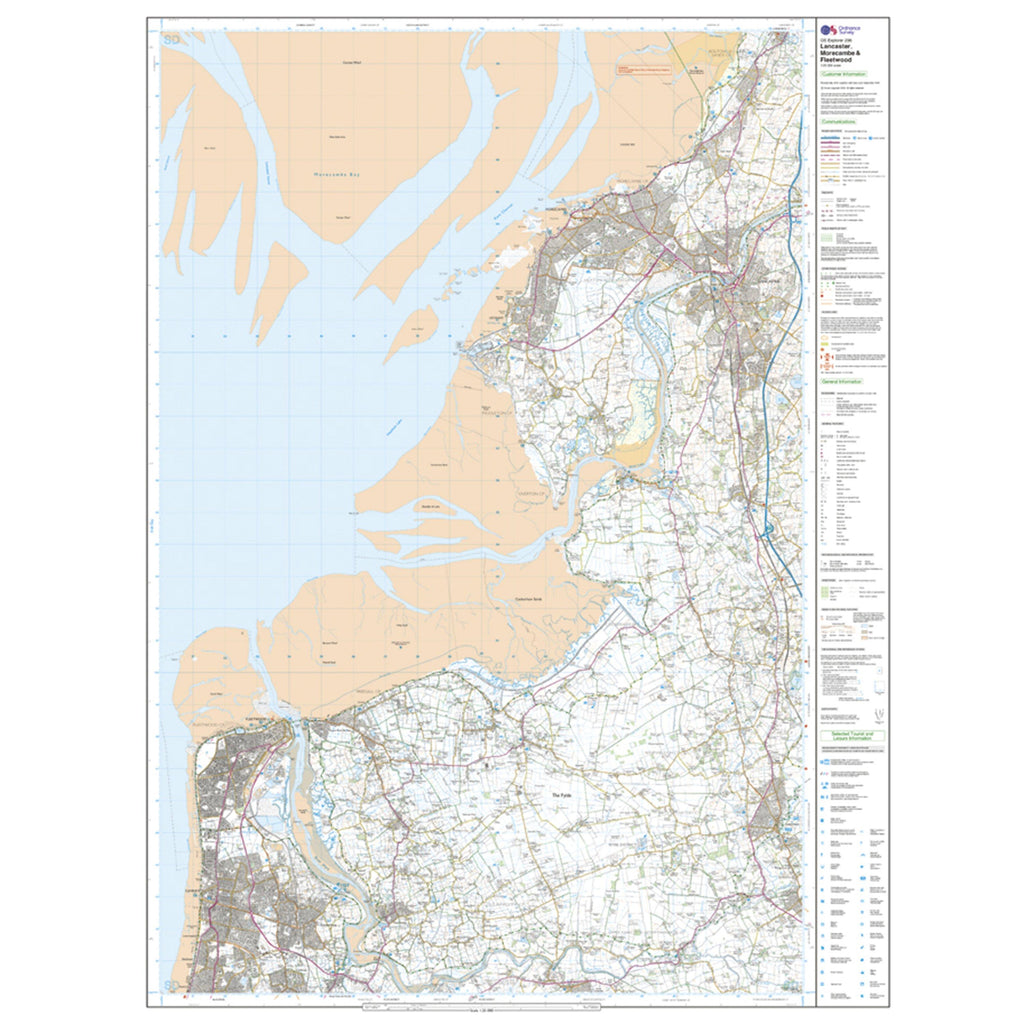 Explorer 296 Lancaster, Morecambe & Fleetwood Map With Digital Version