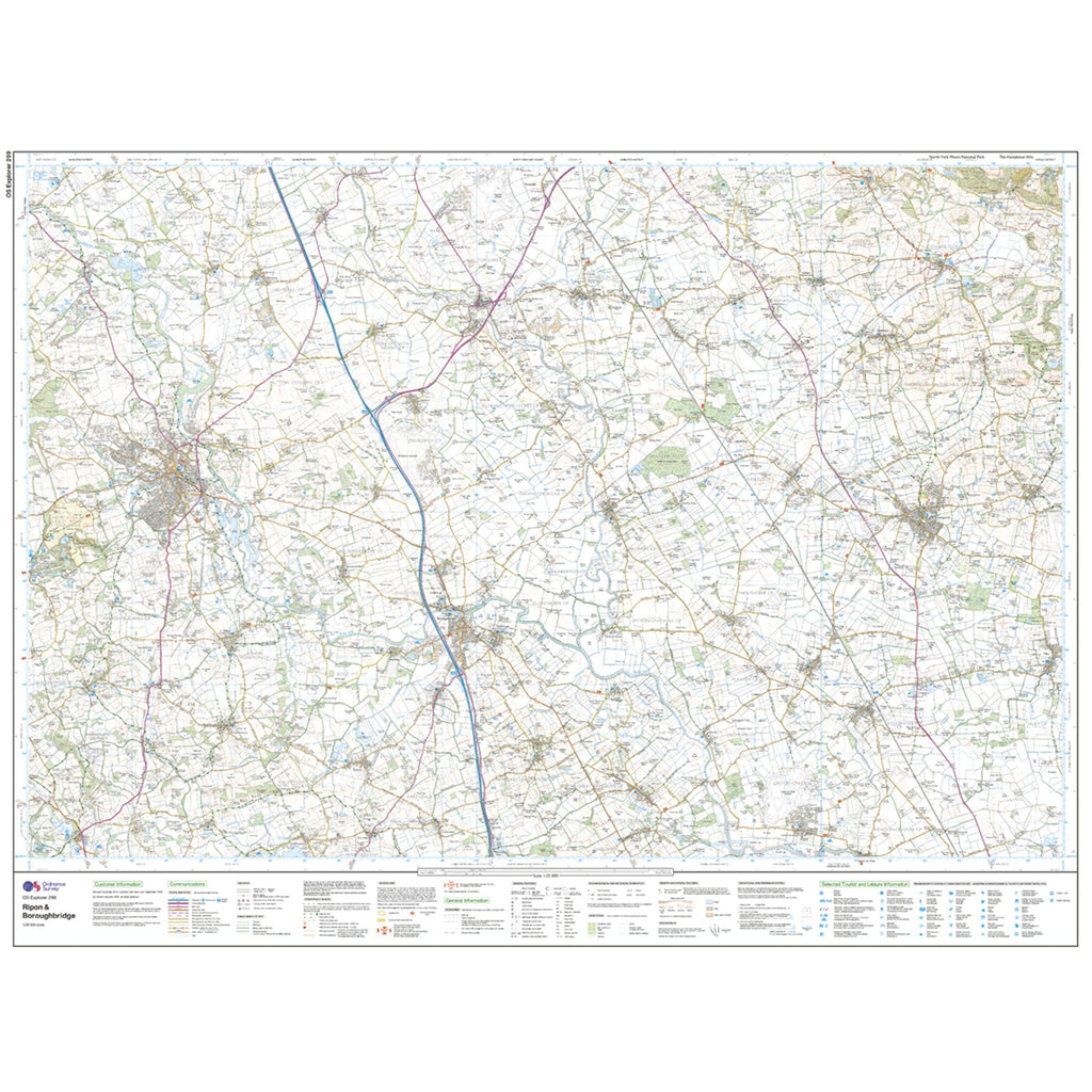 Explorer 299 Ripon & Boroughbridge Map With Digital Version