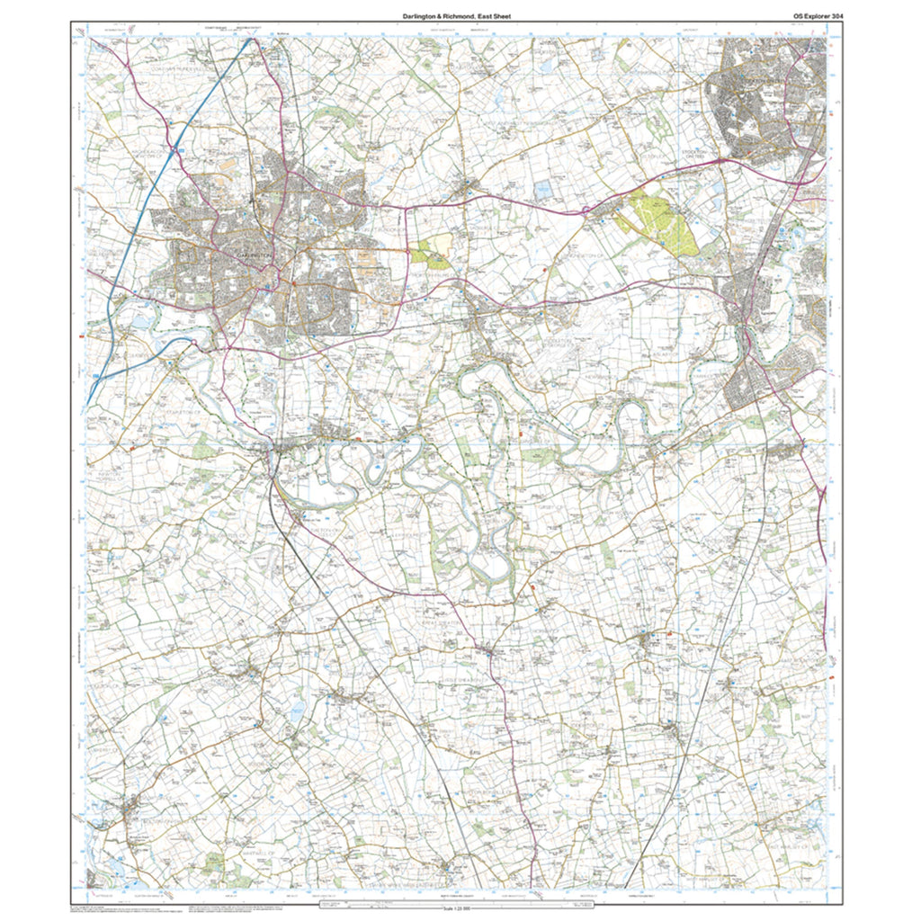 Explorer 304 Darlington & Richmond Map With Digital Version