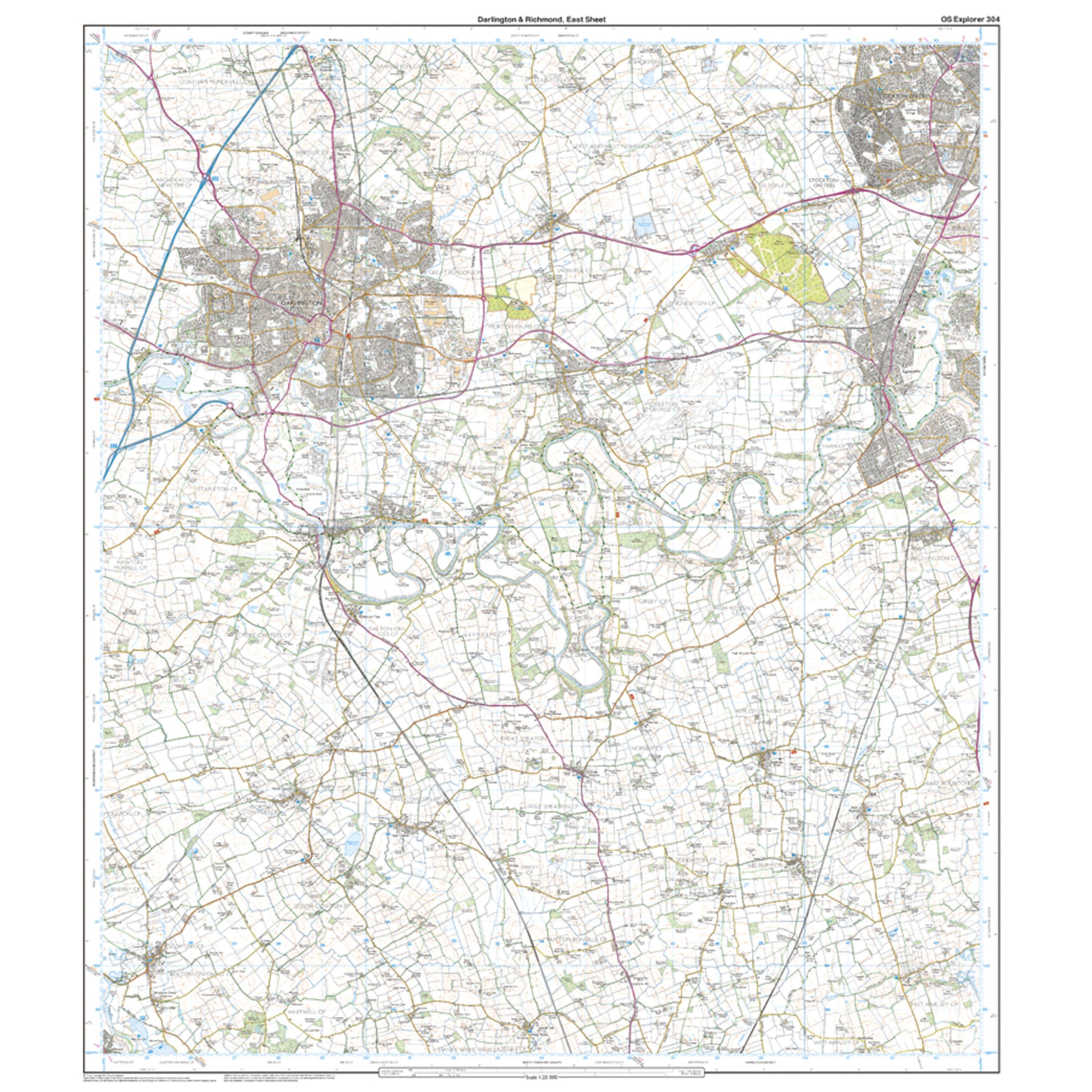 Explorer 304 Darlington & Richmond Map With Digital Version