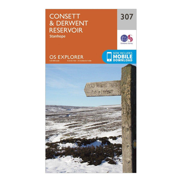Ordnance Survey Explorer 307 Consett & Derwent Reservoir Map With ...
