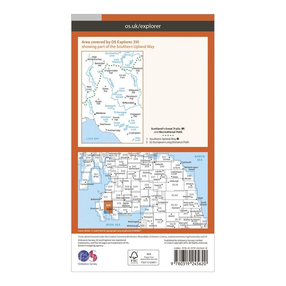 Explorer 310 Glenluce & Kirkcowan Map With Digital Version