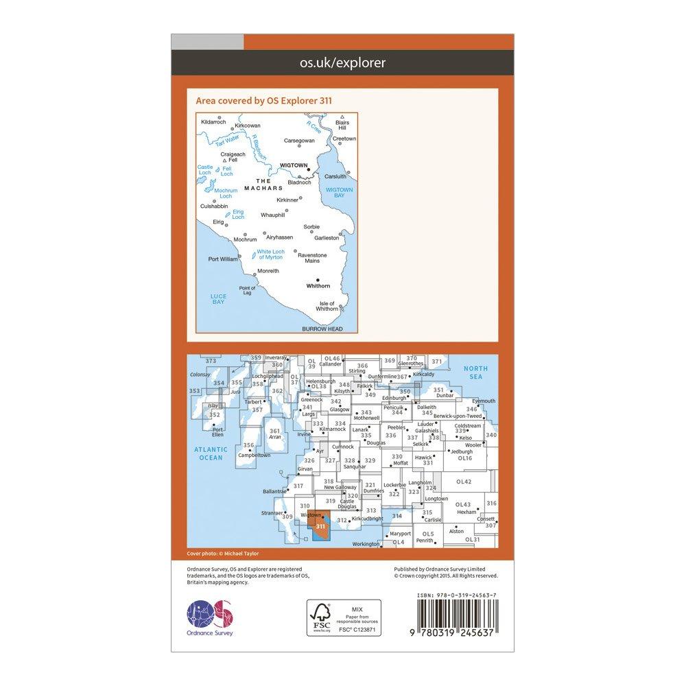 Explorer 311 Wigtown, Whithorn & The Machars Map With Digital Version