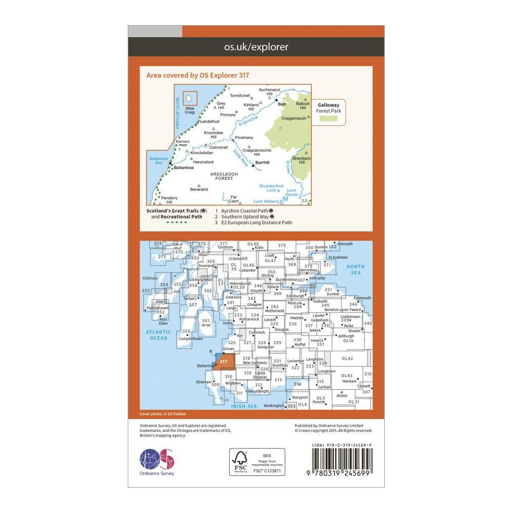Explorer 317 Ballantrae, Barr & Barrhill Map With Digital Version