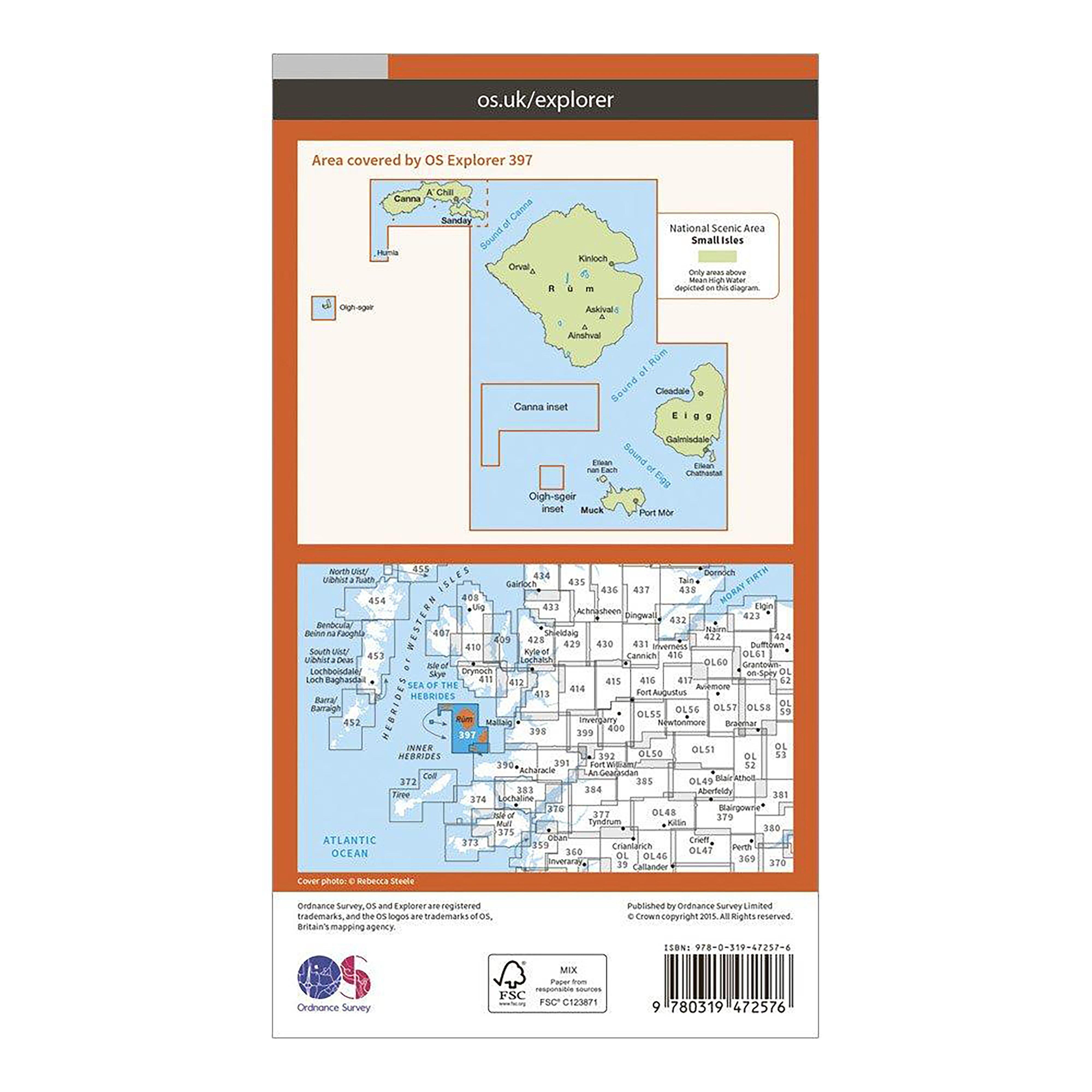 Explorer Active 397 Rum, Eigg, Muck, Canna & Sanday Map With Digital Version