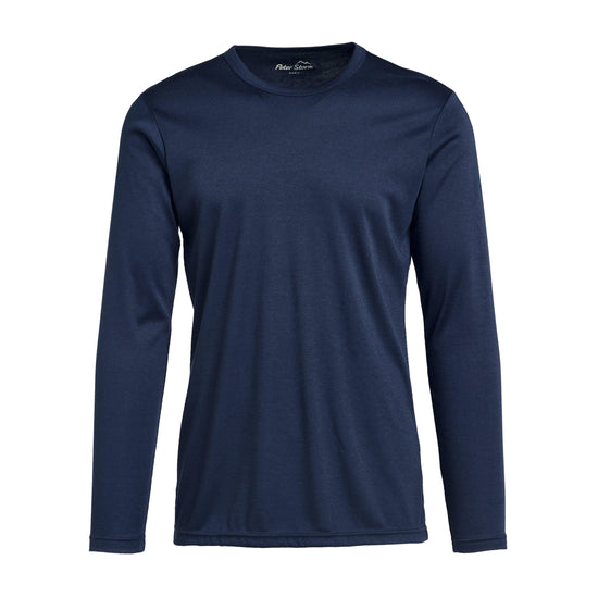 Mens Long-sleeve Thermal Crew Neck Top Navy