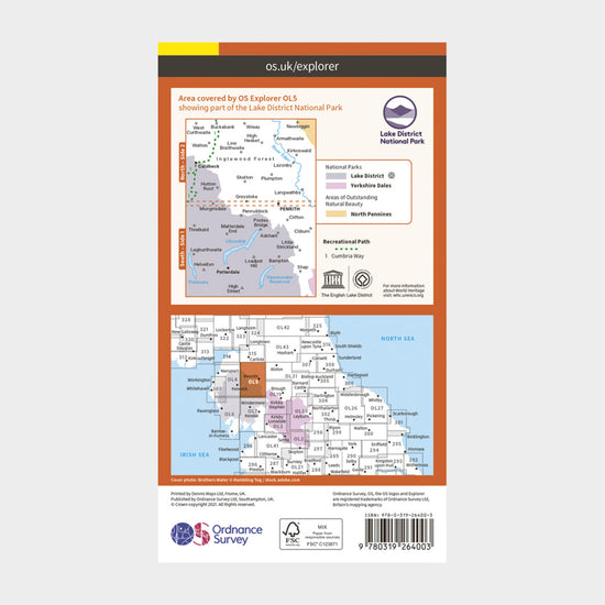 Explorer OL5 The English Lakes – North Eastern area Map With Digital Version