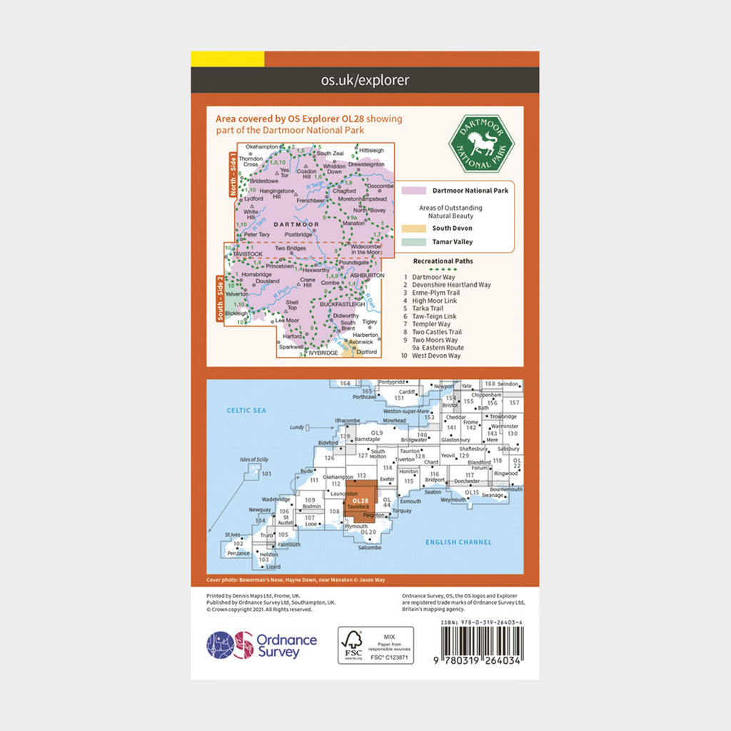Explorer OL28 Dartmoor Map With Digital Version